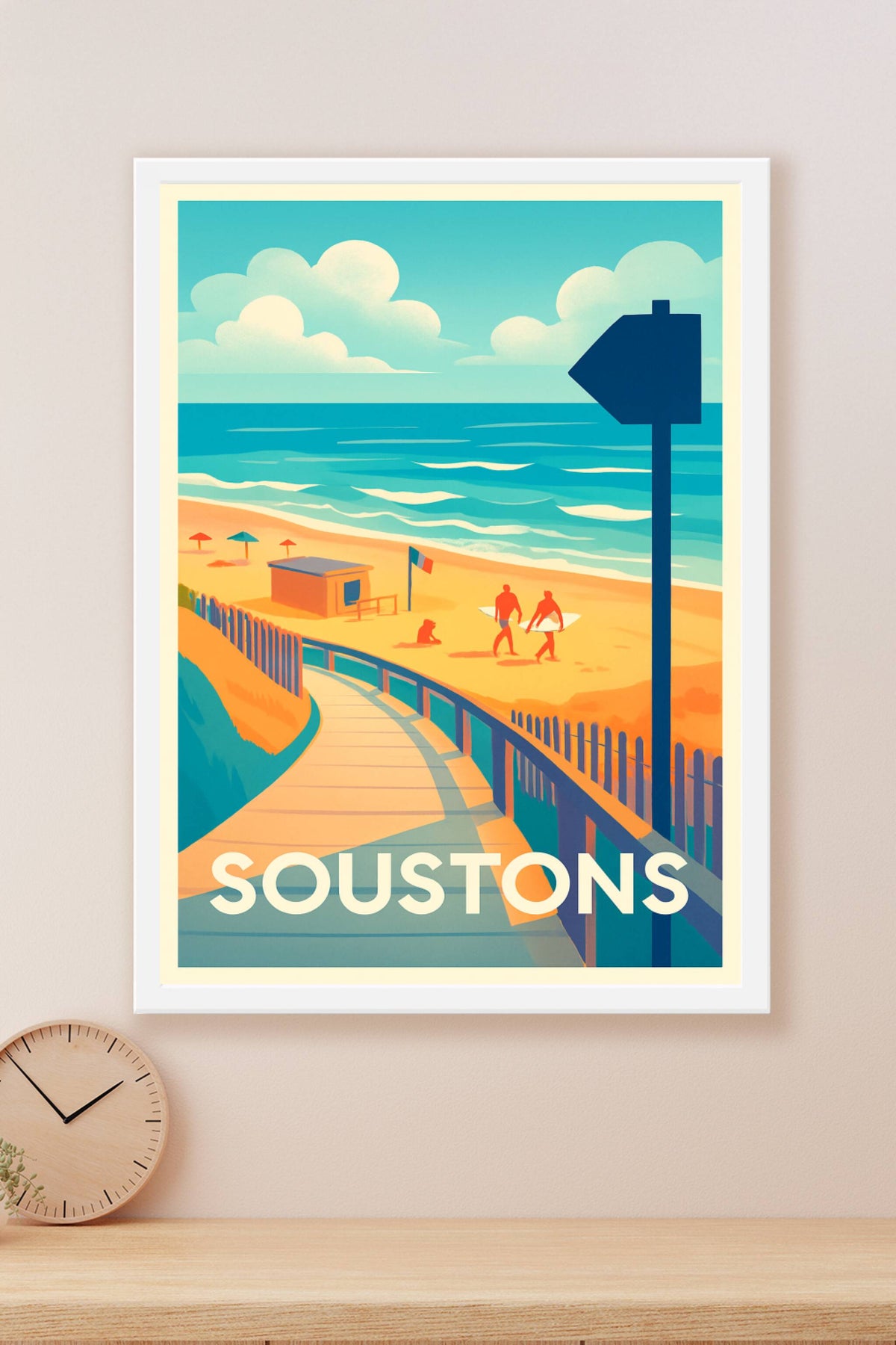 Affiche Soustons — L'appel de l'océan et des plages dorées · poster d'art de Soustons