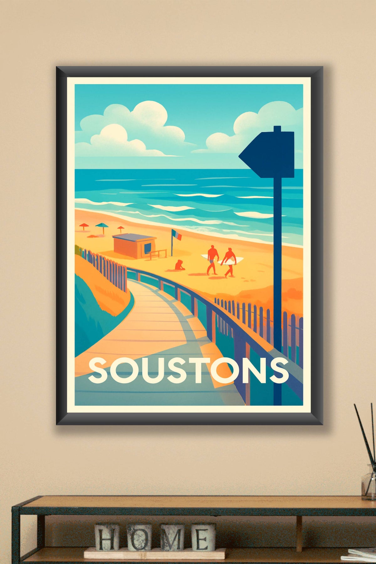 Affiche Soustons — L'appel de l'océan et des plages dorées · poster d'art de Soustons