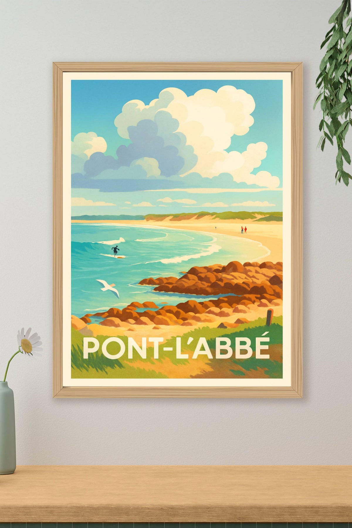 Affiche Pont-l'Abbé — Évasion bretonne au bord de l'océan · poster d'art de Pont-l'Abbé
