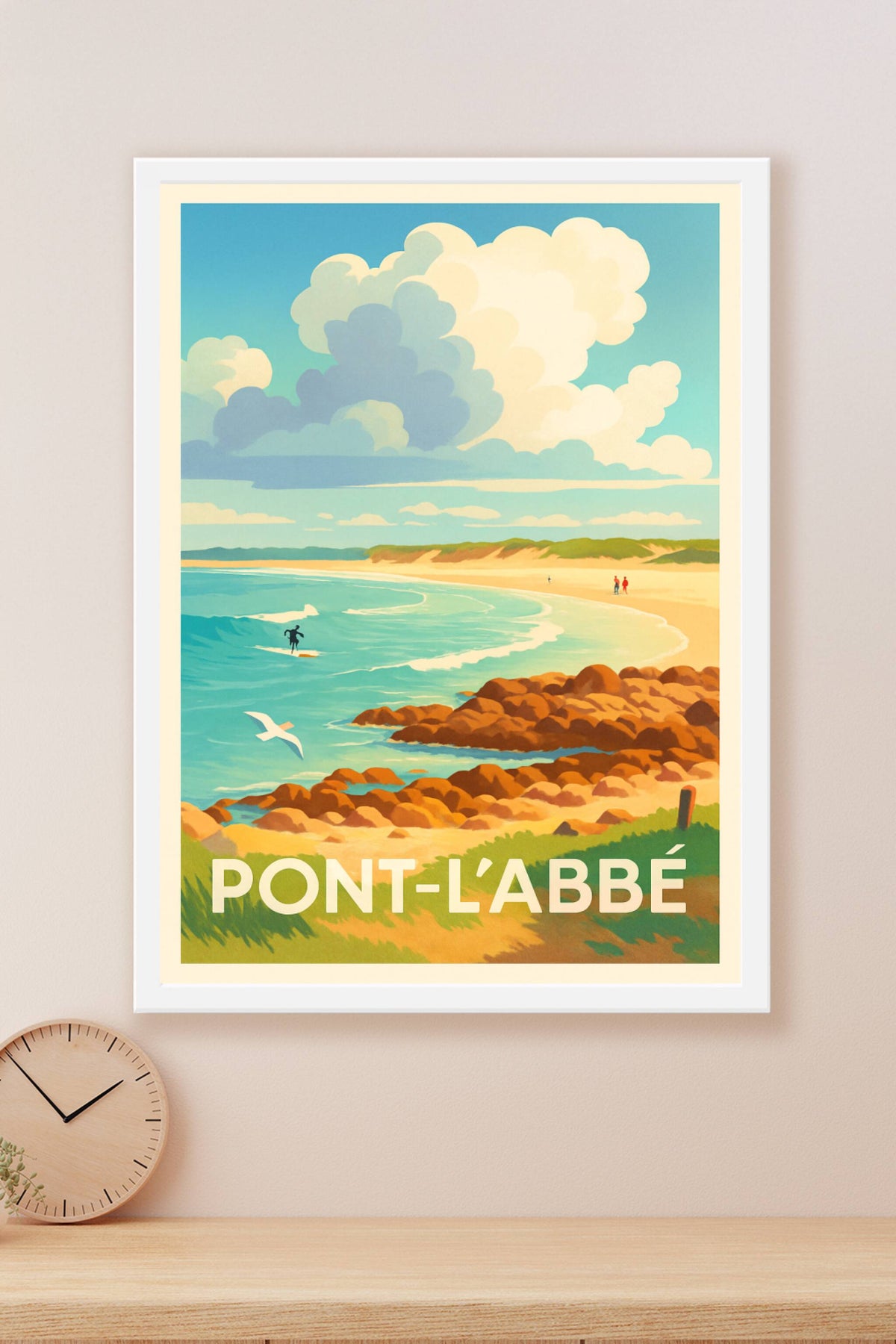 Affiche Pont-l'Abbé — Évasion bretonne au bord de l'océan · poster d'art de Pont-l'Abbé