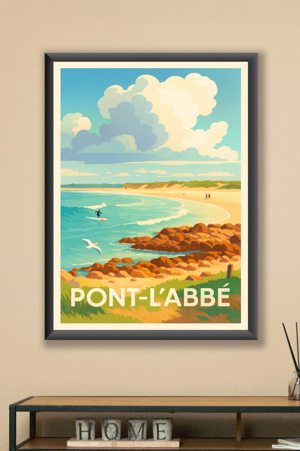 Affiche Pont-l'Abbé — Évasion bretonne au bord de l'océan · poster d'art de Pont-l'Abbé