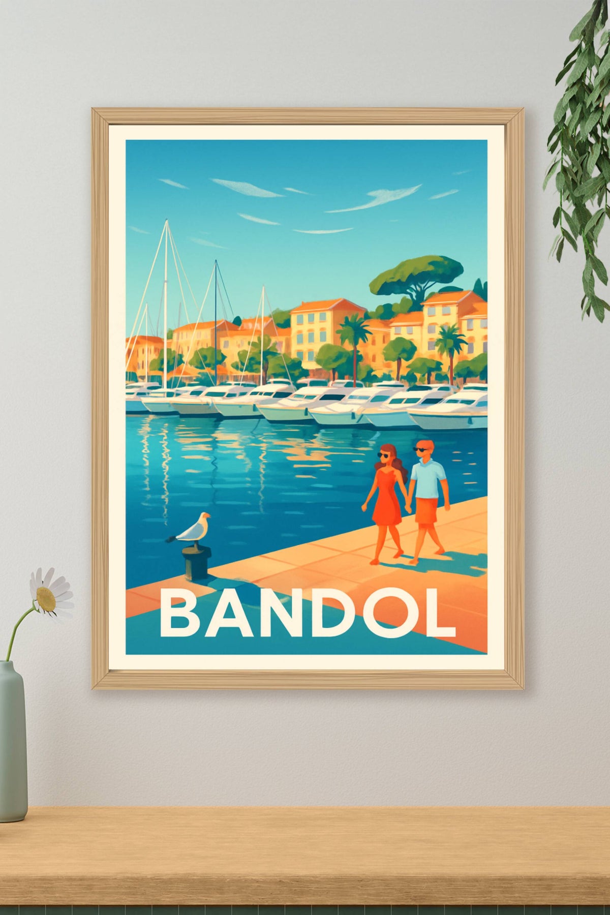 Affiche Bandol — Escapade ensoleillée au bord de l'eau · poster d'art de Bandol