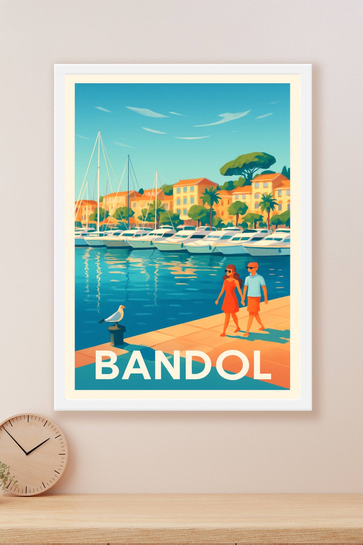 Affiche Bandol — Escapade ensoleillée au bord de l'eau · poster d'art de Bandol