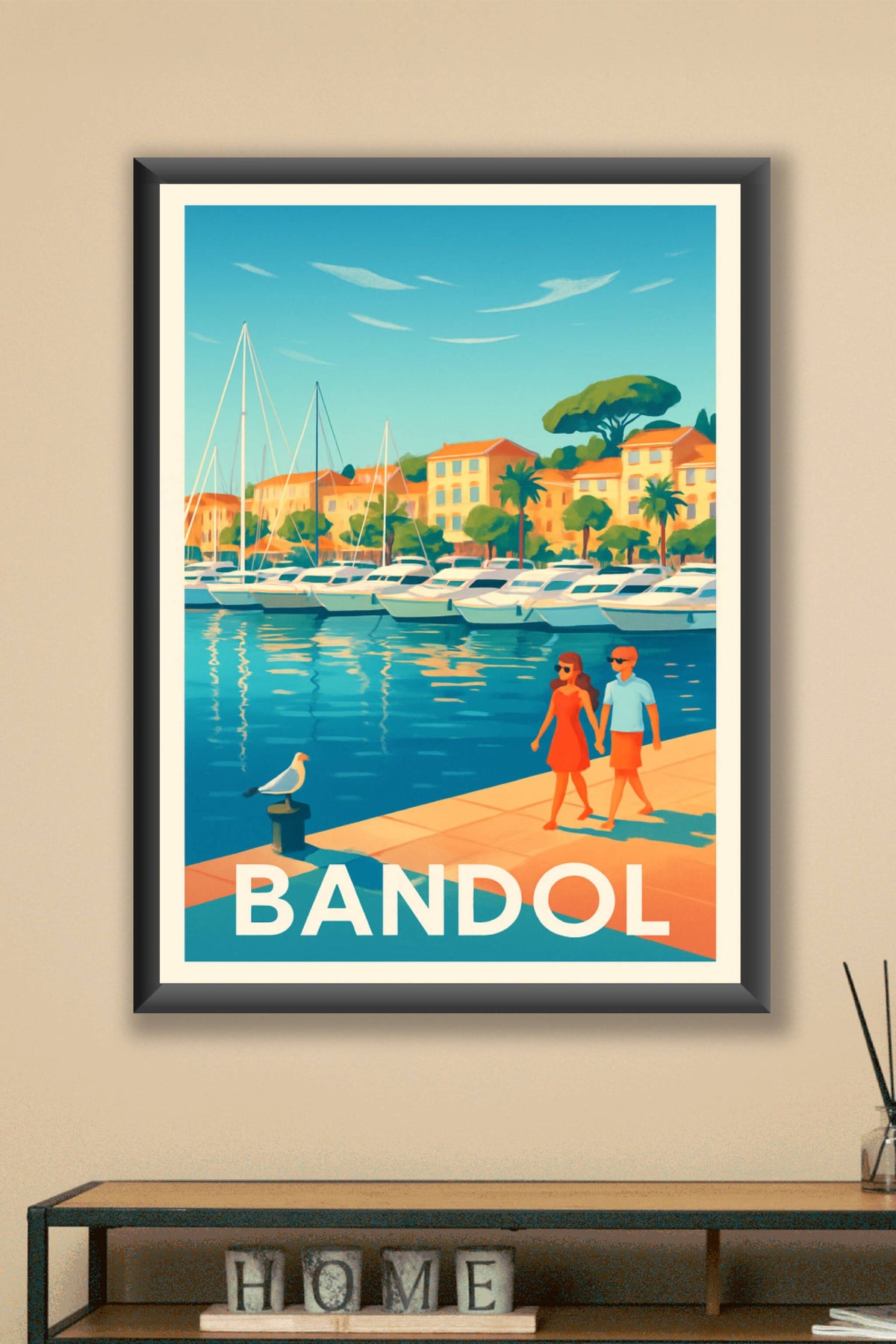 Affiche Bandol — Escapade ensoleillée au bord de l'eau · poster d'art de Bandol