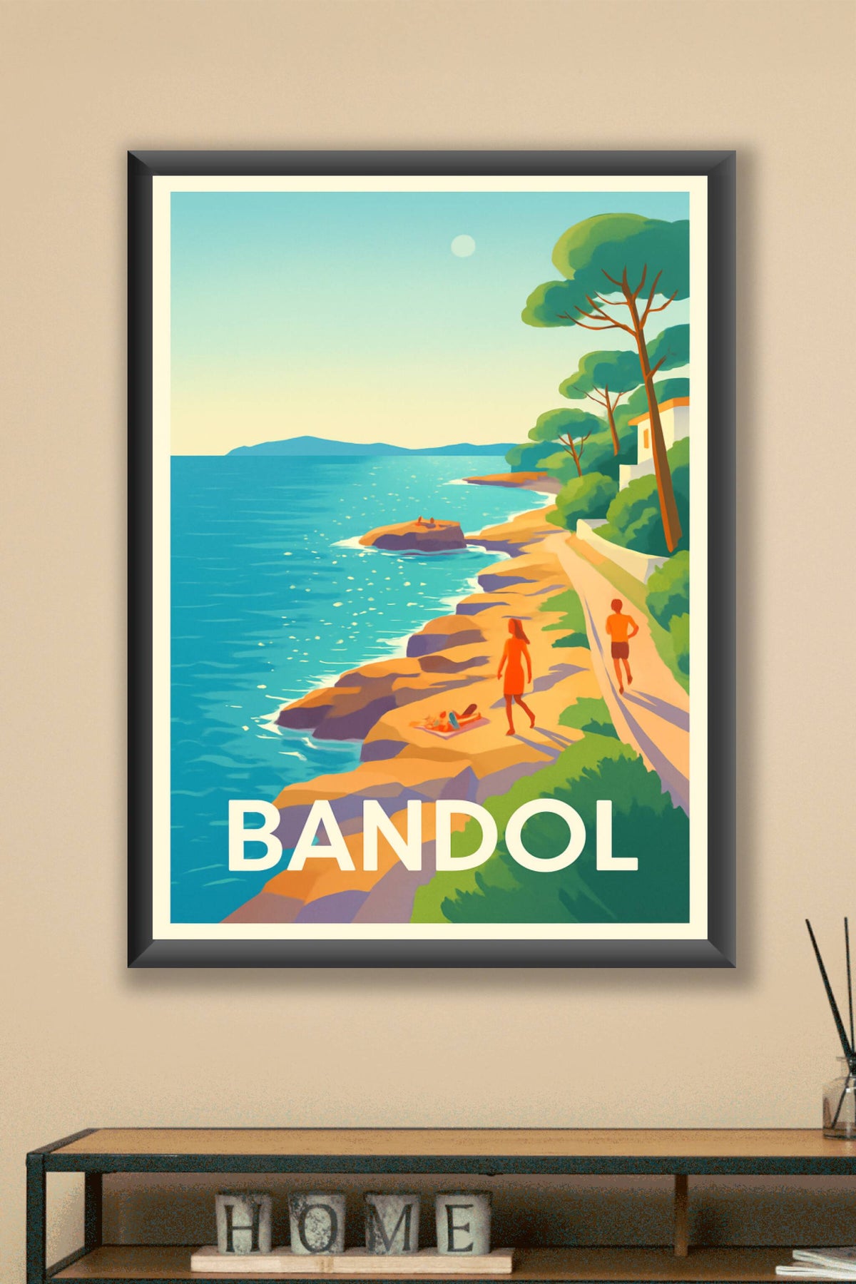 Affiche Bandol — Évasion en bord de mer · poster d'art de Bandol