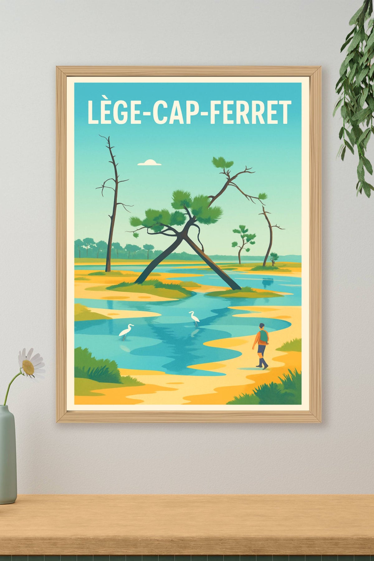 Affiche Lège-Cap-Ferret — Évasion nature au bord de l'eau · poster d'art de Lège-Cap-Ferret