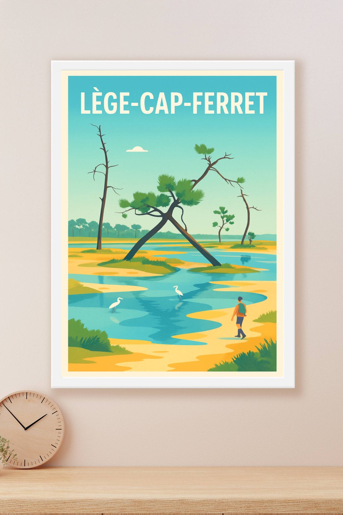 Affiche Lège-Cap-Ferret — Évasion nature au bord de l'eau · poster d'art de Lège-Cap-Ferret