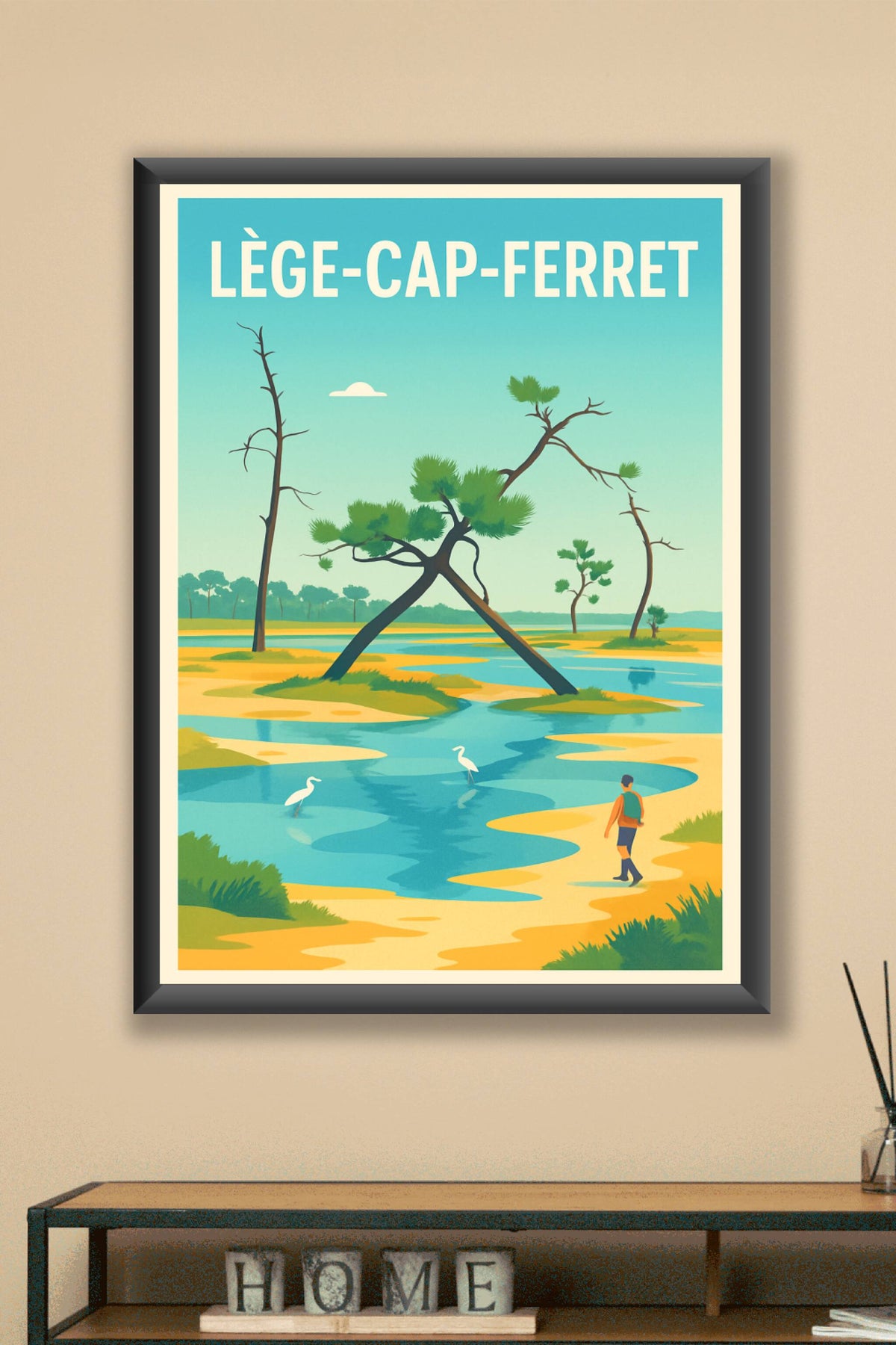Affiche Lège-Cap-Ferret — Évasion nature au bord de l'eau · poster d'art de Lège-Cap-Ferret