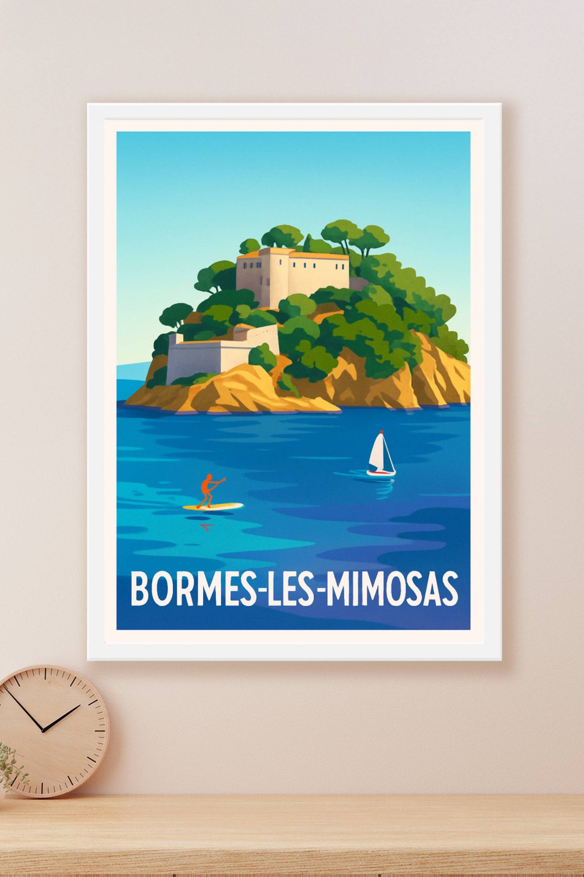 Affiche Bormes-les-Mimosas — Évasion en Méditerranée · poster d'art de Bormes-les-Mimosas