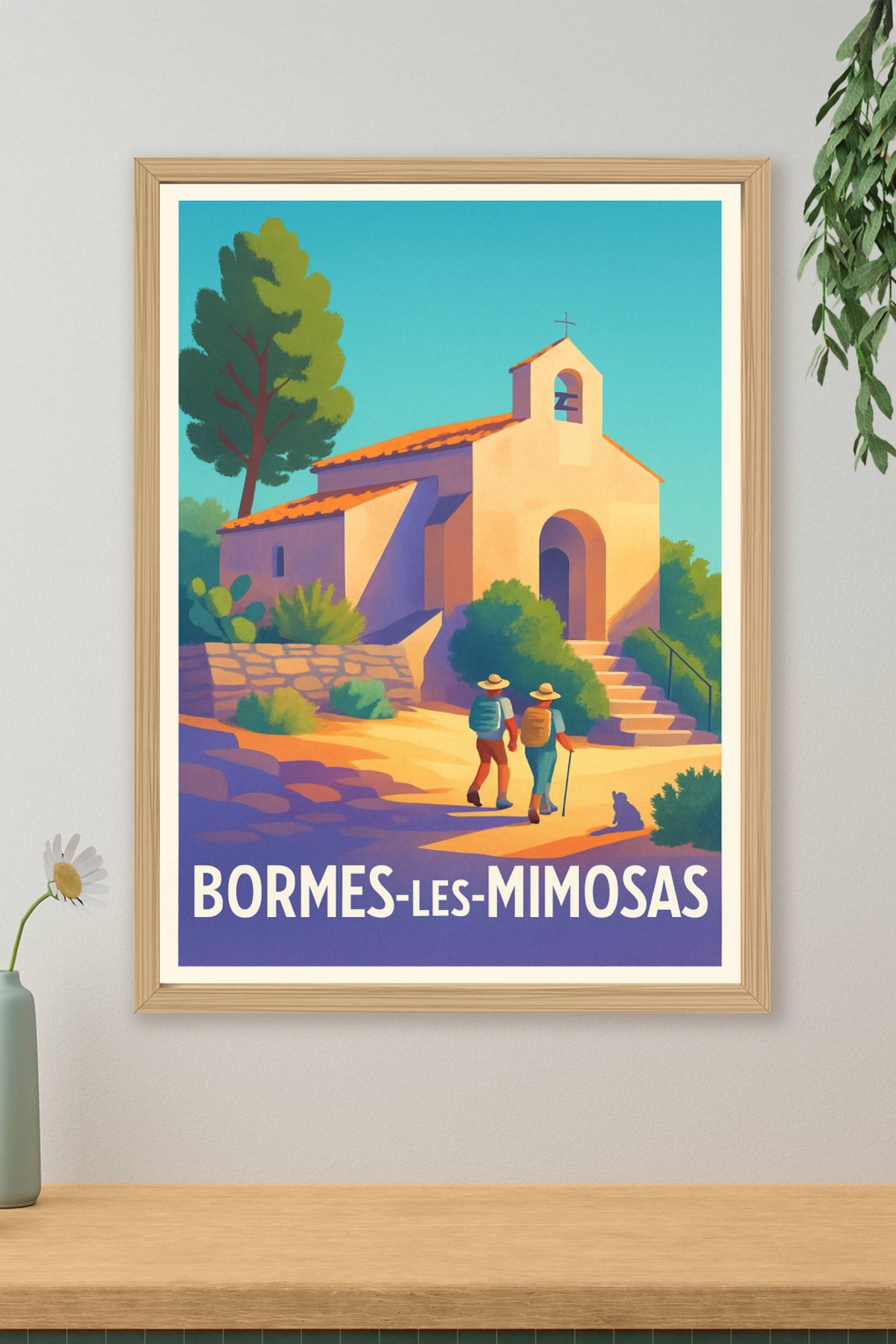 Affiche Bormes-les-Mimosas — L'escapade provençale authentique · poster d'art de Bormes-les-Mimosas