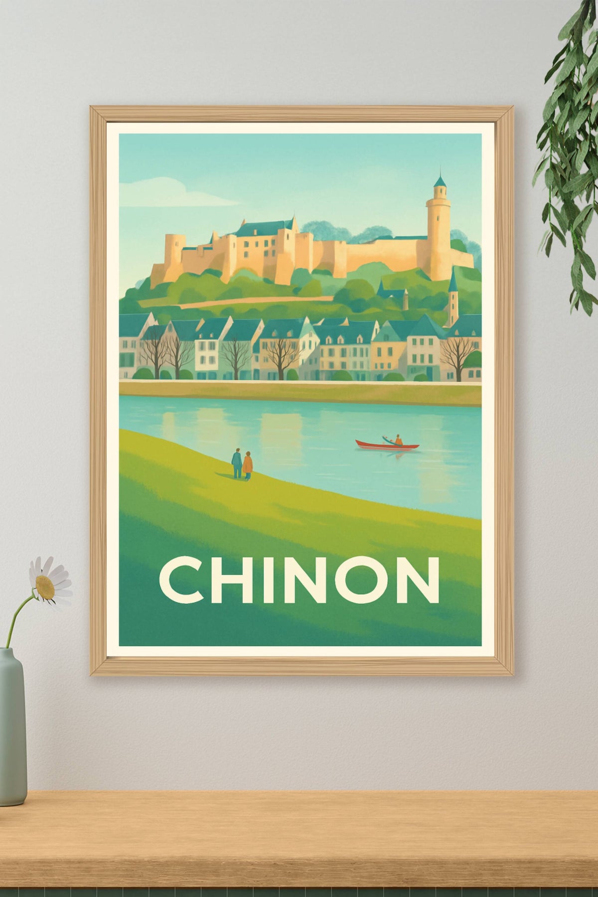 Affiche Chinon — Une balade paisible au bord de la Vienne · poster d'art de Chinon