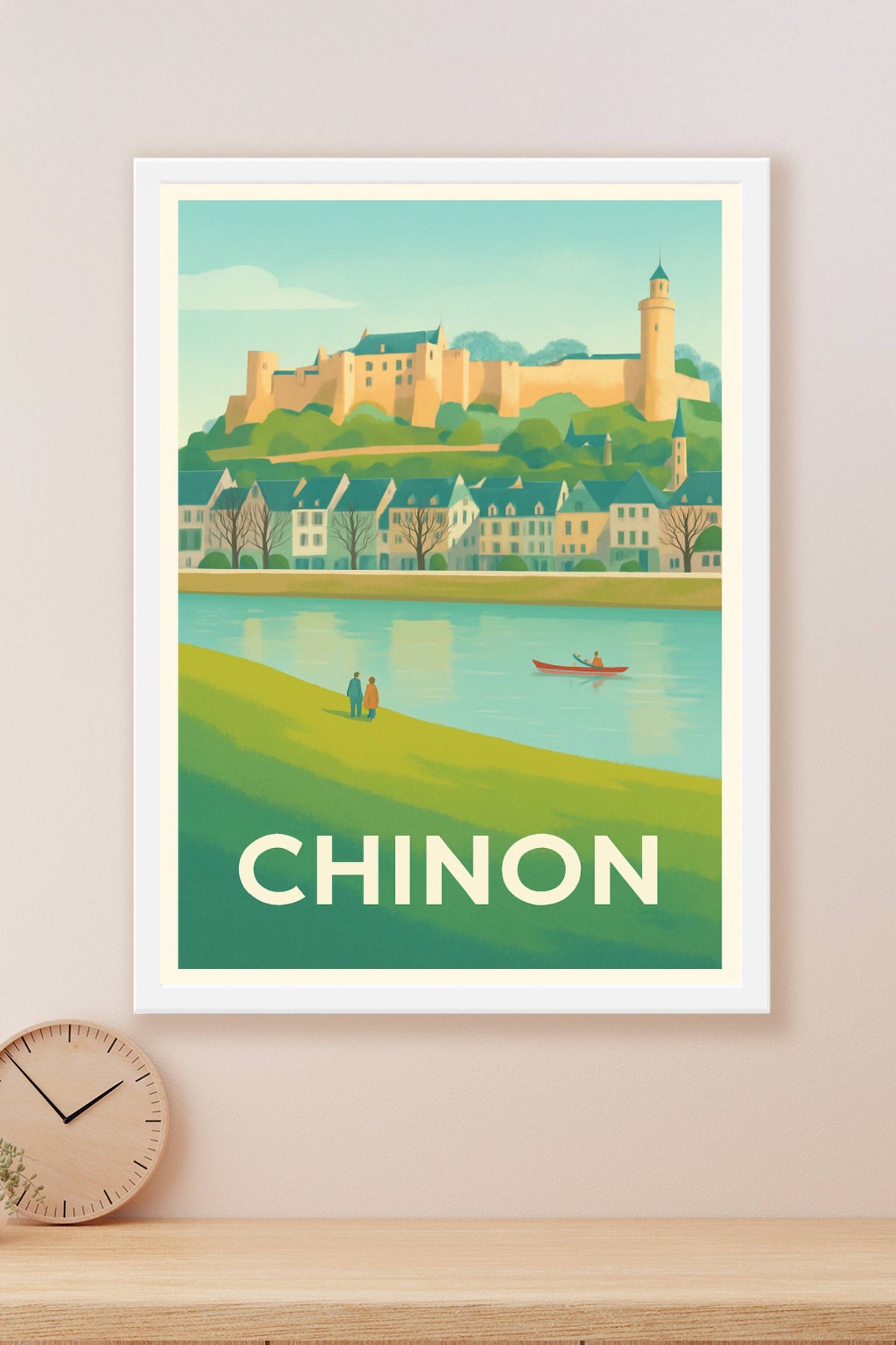 Affiche Chinon — Une balade paisible au bord de la Vienne · poster d'art de Chinon