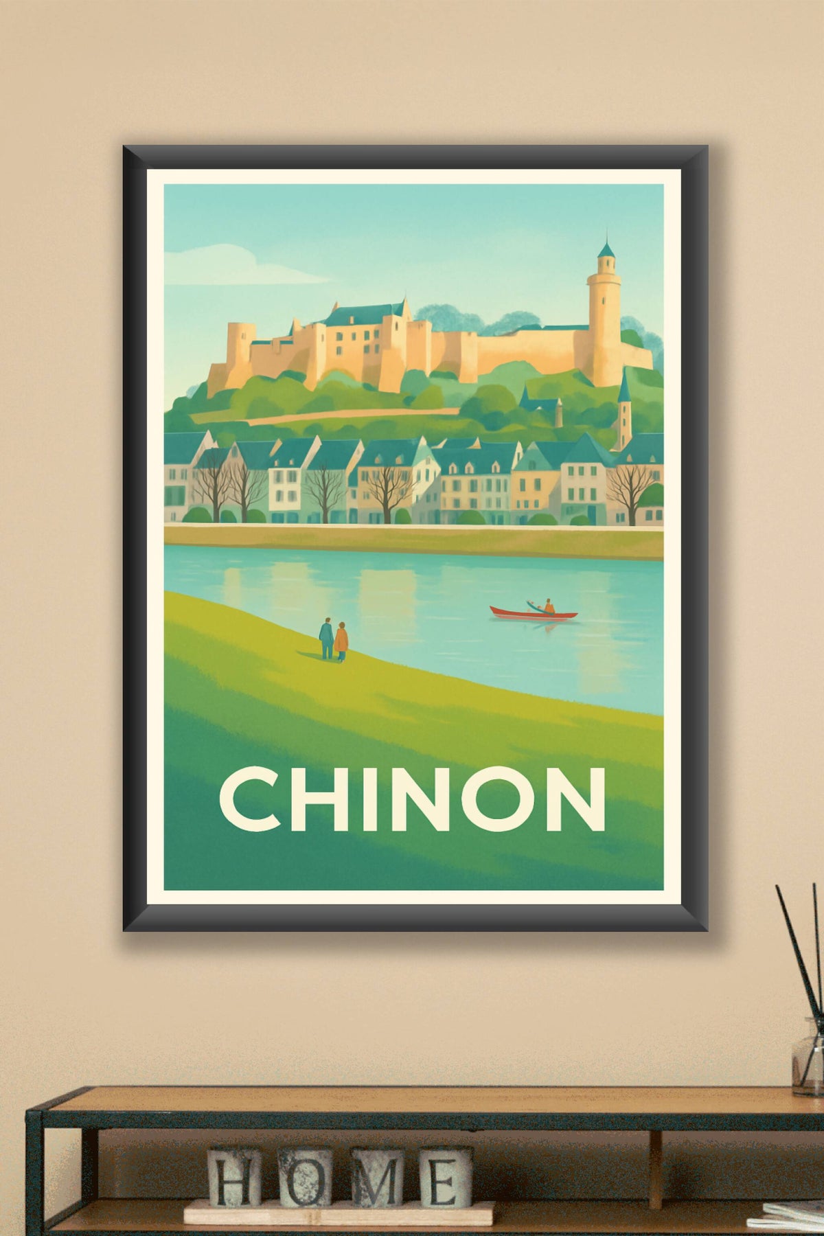 Affiche Chinon — Une balade paisible au bord de la Vienne · poster d'art de Chinon