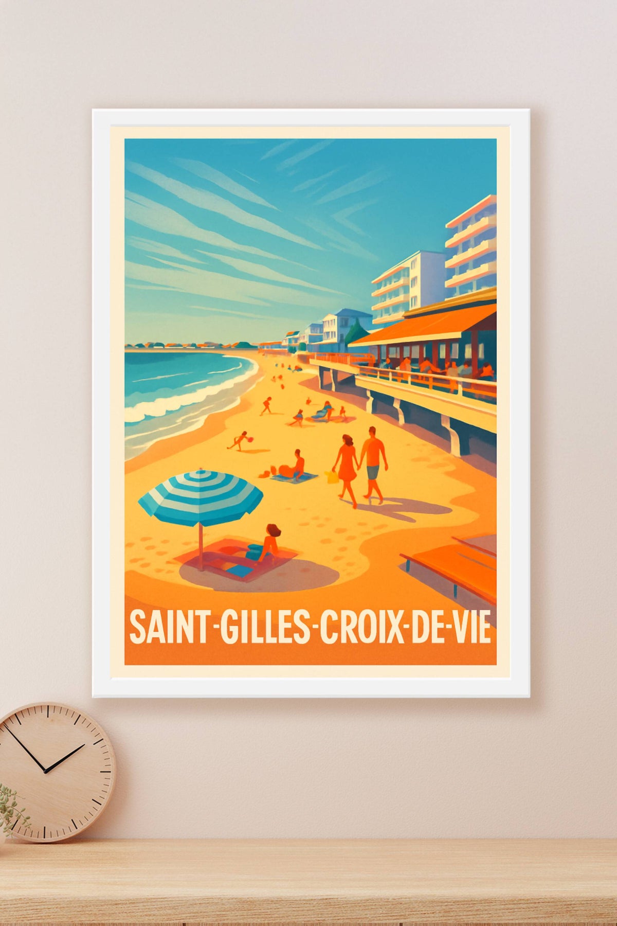 Affiche Saint-Gilles-Croix-de-Vie — Plage et douceur de vivre estivale · poster d'art de Saint-Gilles-Croix-de-Vie
