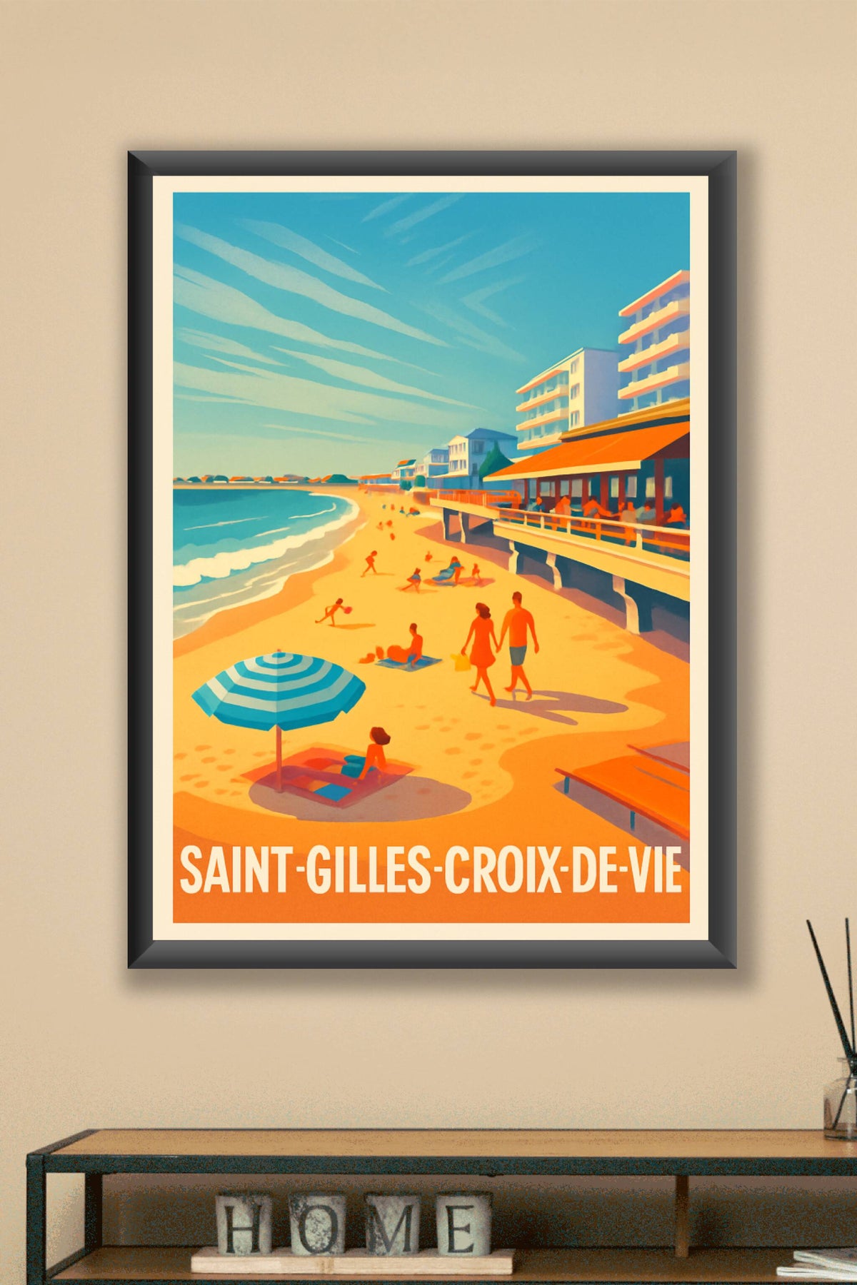 Affiche Saint-Gilles-Croix-de-Vie — Plage et douceur de vivre estivale · poster d'art de Saint-Gilles-Croix-de-Vie