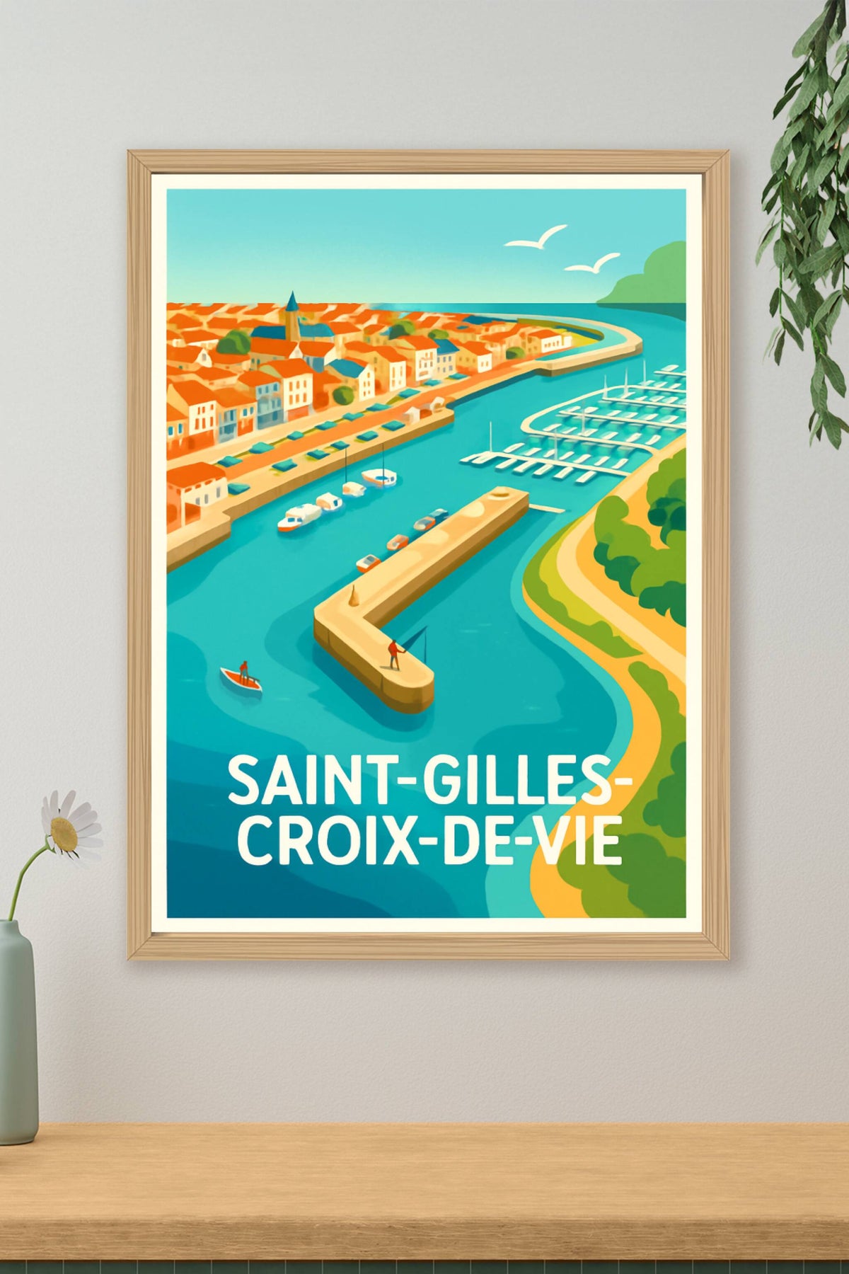 Affiche Saint-Gilles-Croix-de-Vie — Escapade marine et charme côtier · poster d'art de Saint-Gilles-Croix-de-Vie