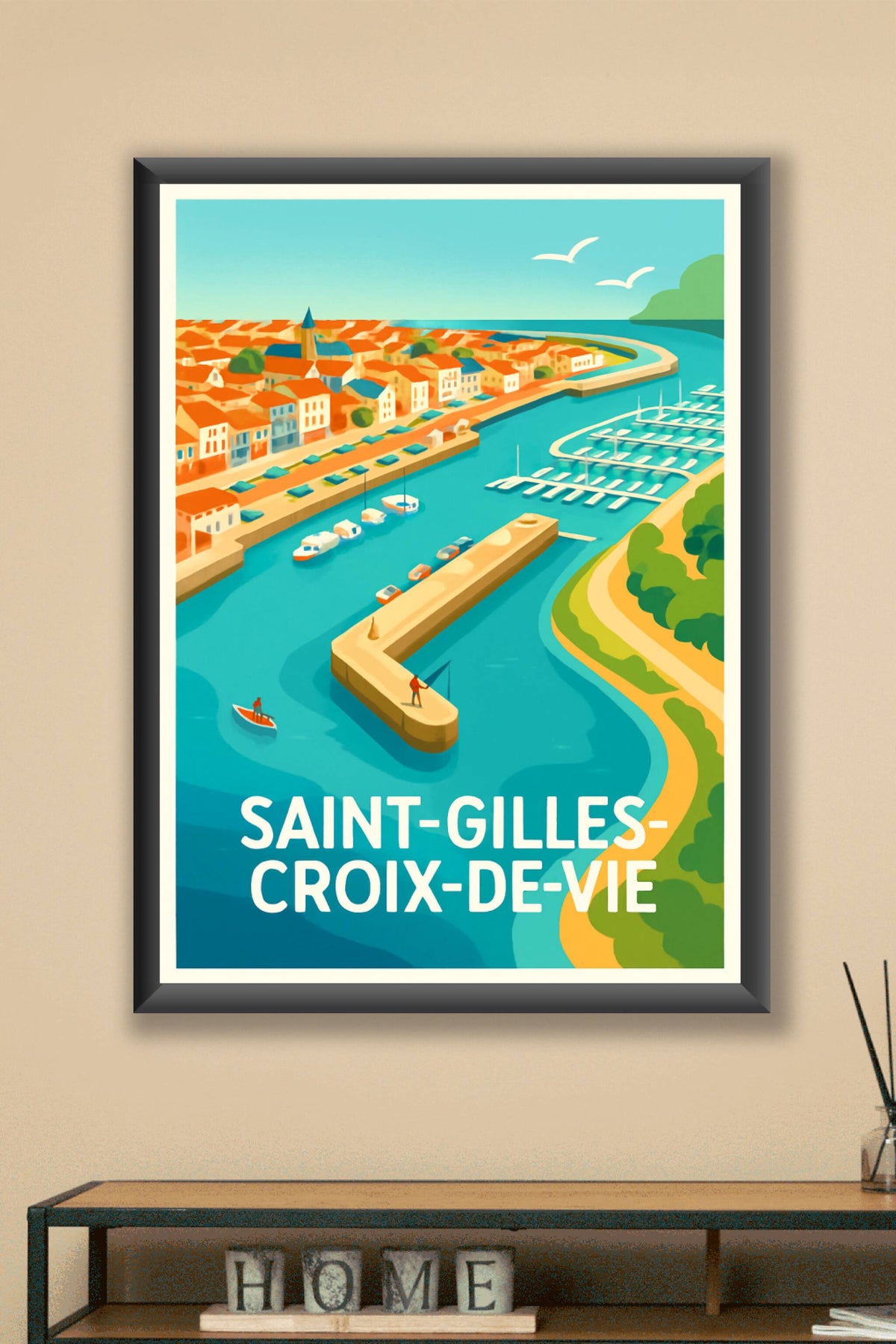 Affiche Saint-Gilles-Croix-de-Vie — Escapade marine et charme côtier · poster d'art de Saint-Gilles-Croix-de-Vie