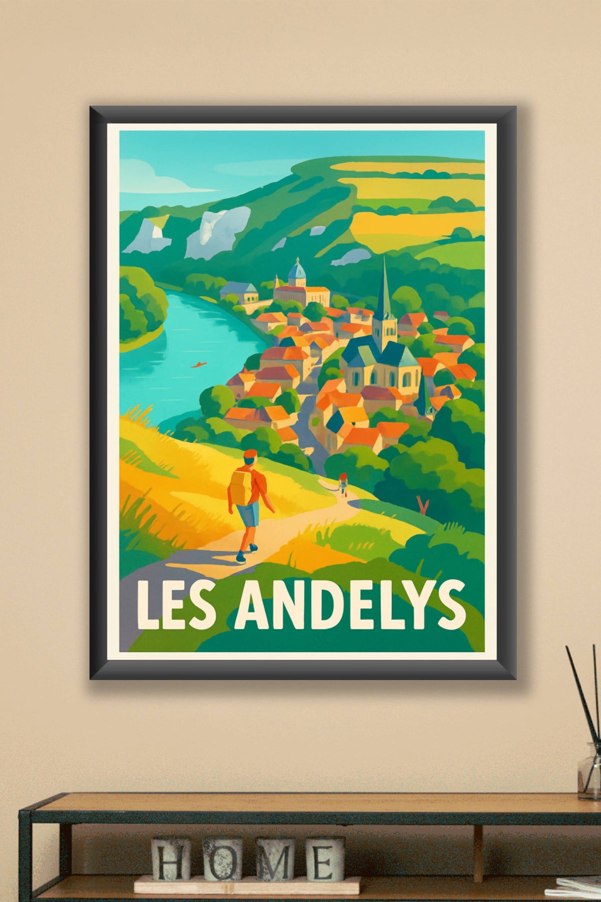 Affiche Les Andelys — Découvrez la Vallée de la Seine en couleur · poster d'art de Les Andelys