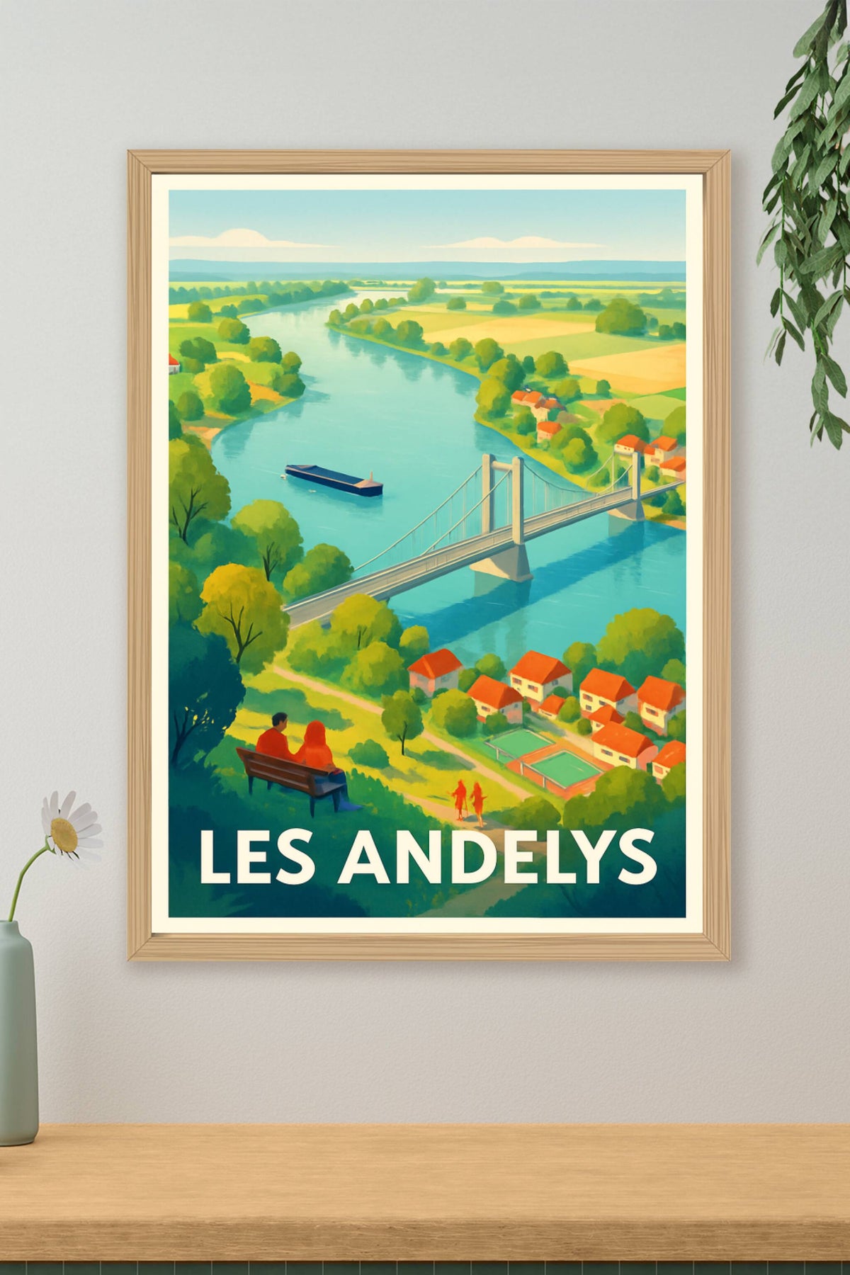 Affiche Les Andelys — L'évasion au bord de la Seine · poster d'art de Les Andelys