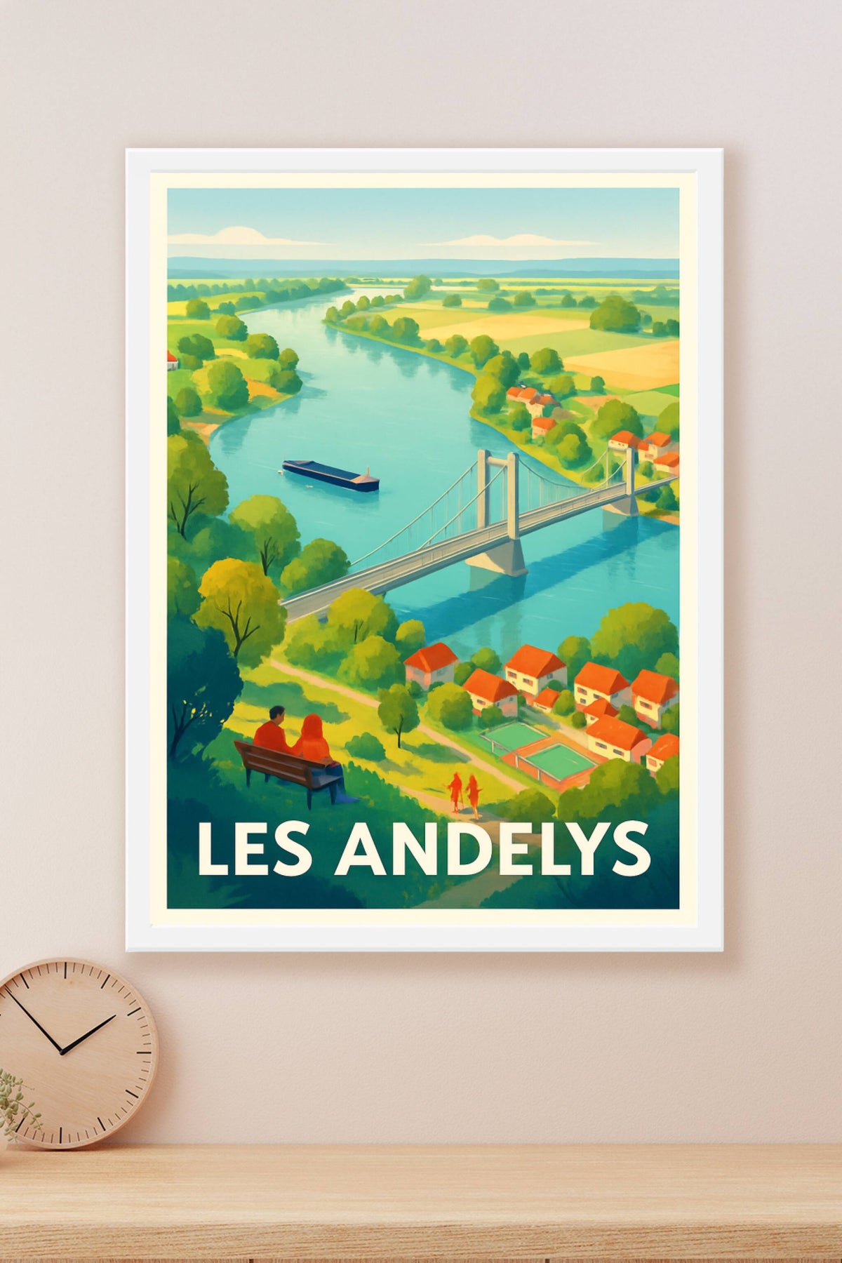 Affiche Les Andelys — L'évasion au bord de la Seine · poster d'art de Les Andelys