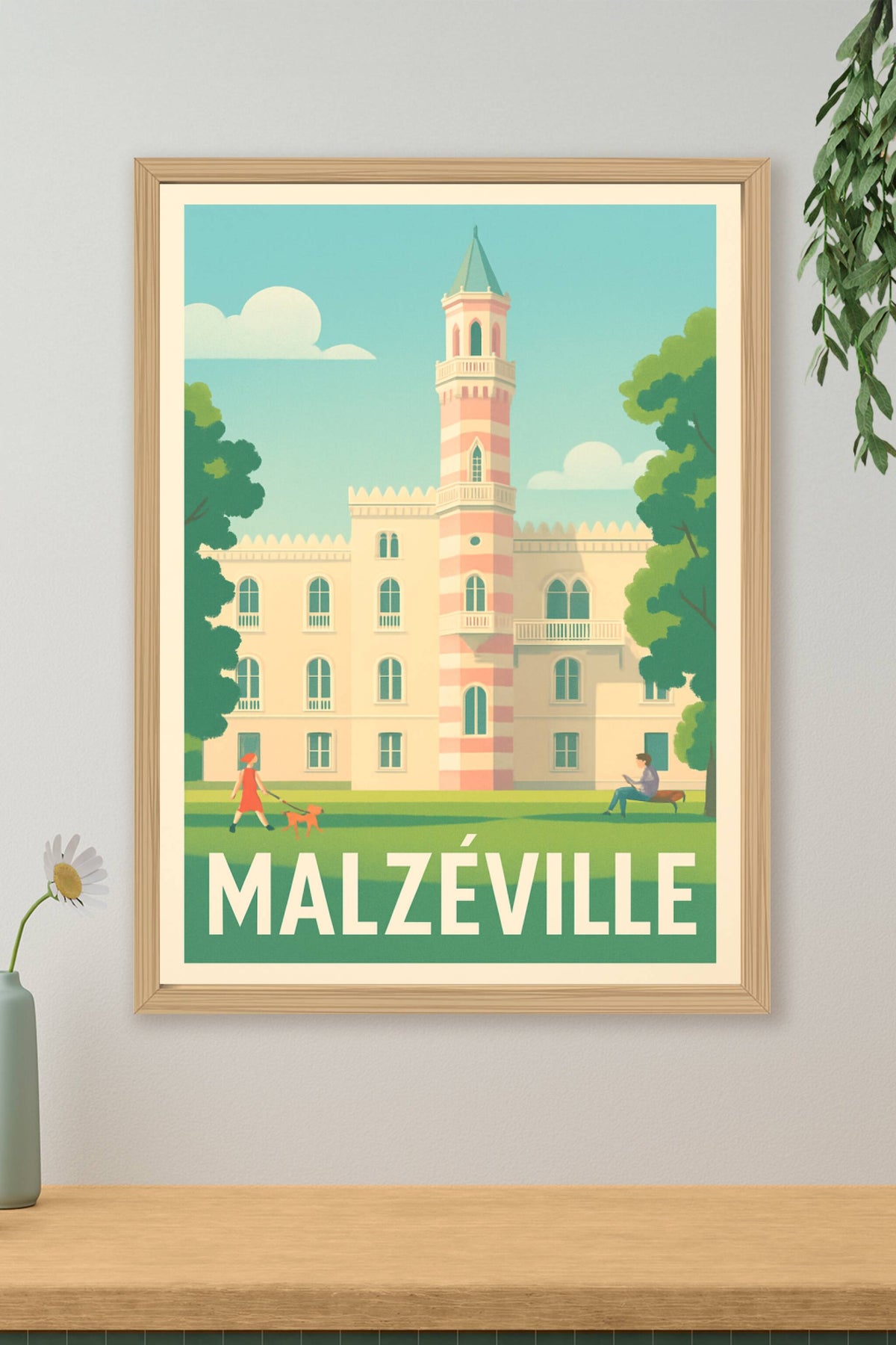 Affiche Malzéville — Charme et sérénité au cœur de la ville · poster d'art de Malzéville