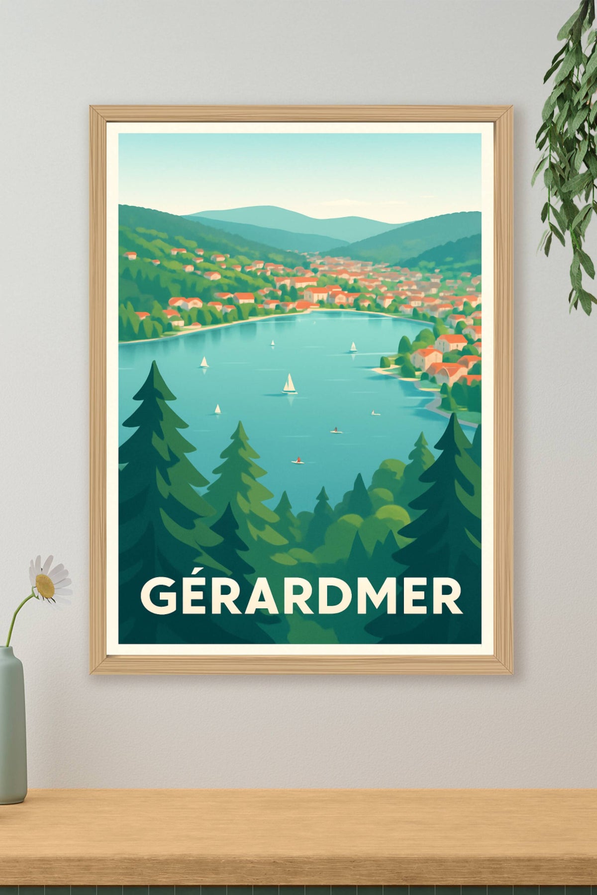 Affiche Gérardmer — Belle balade lacustre au cœur des Vosges · poster d'art de Gérardmer