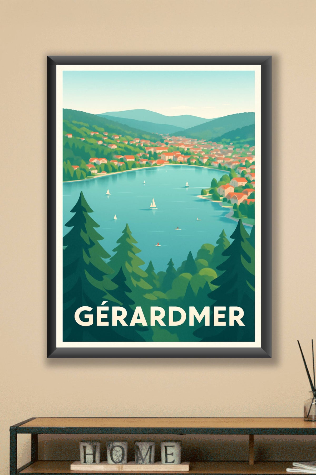 Affiche Gérardmer — Belle balade lacustre au cœur des Vosges · poster d'art de Gérardmer