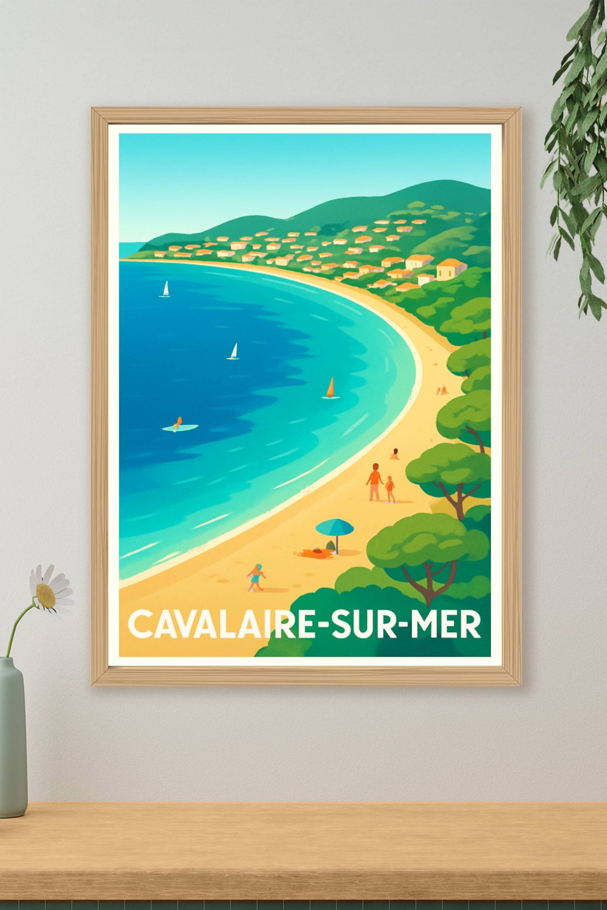 Affiche Cavalaire-sur-Mer — Escapade en bord de mer ensoleillée · poster d'art de Cavalaire-sur-Mer