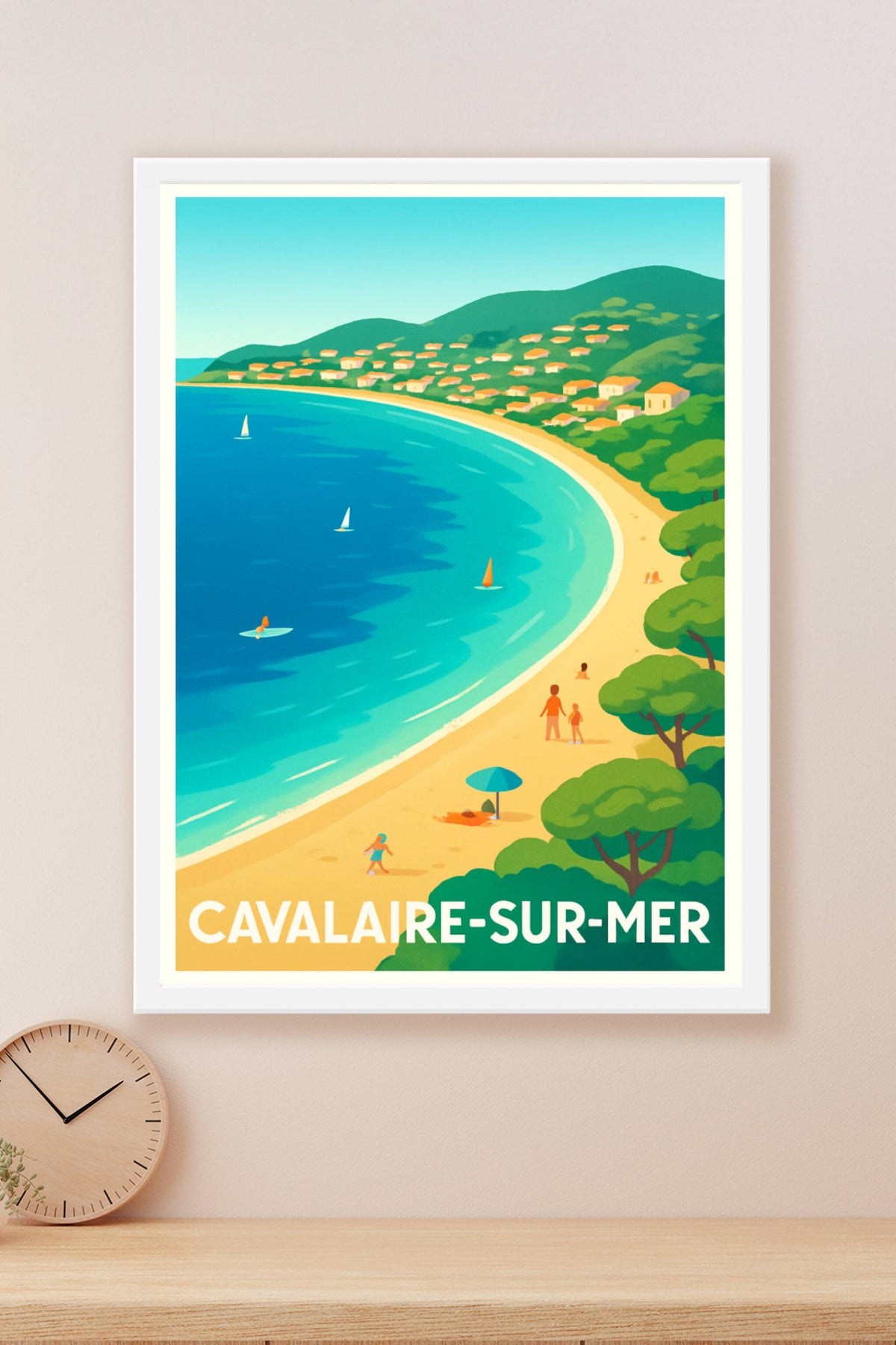 Affiche Cavalaire-sur-Mer — Escapade en bord de mer ensoleillée · poster d'art de Cavalaire-sur-Mer