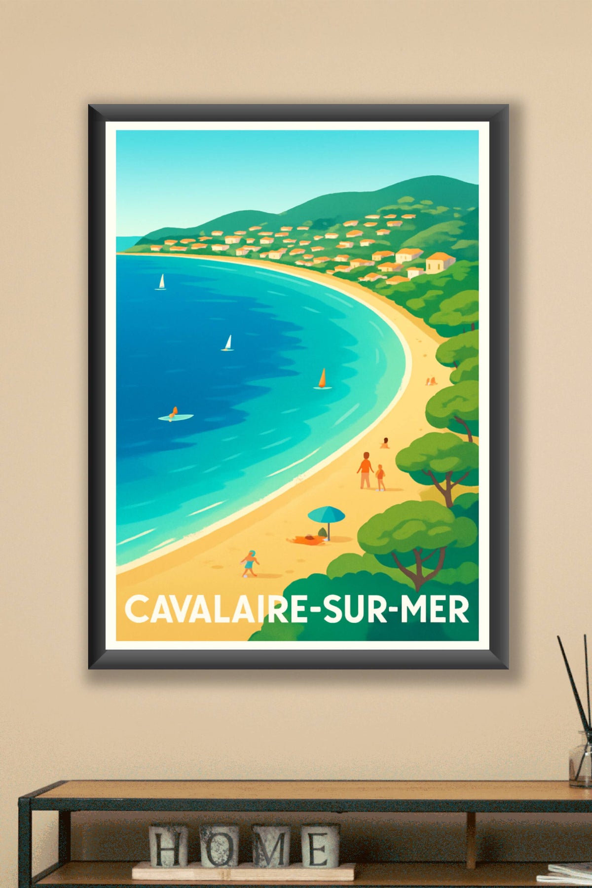 Affiche Cavalaire-sur-Mer — Escapade en bord de mer ensoleillée · poster d'art de Cavalaire-sur-Mer