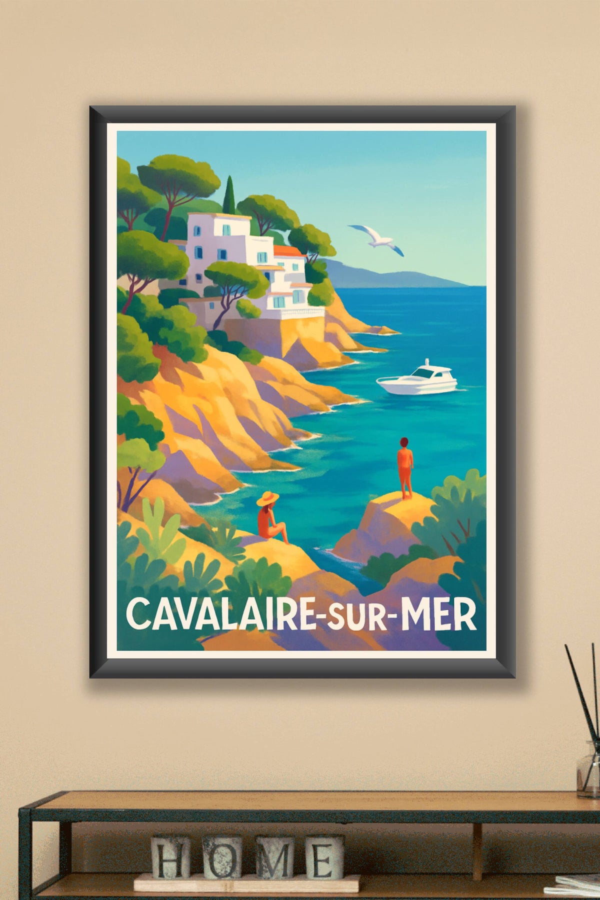 Affiche Cavalaire-sur-Mer — Évasion solaire sur la Côte d'Azur · poster d'art de Cavalaire-sur-Mer