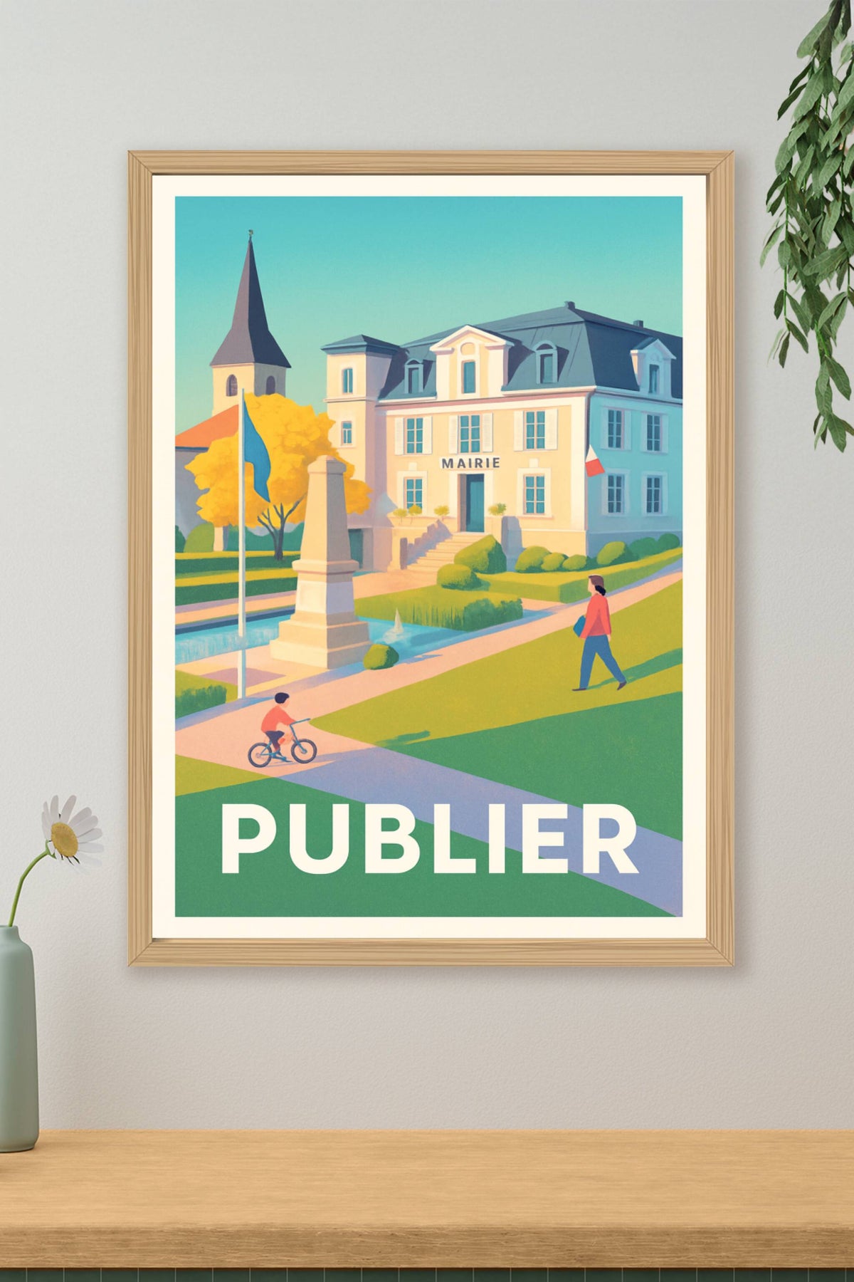 Affiche Publier — Charme paisible de la mairie · poster d'art de Publier
