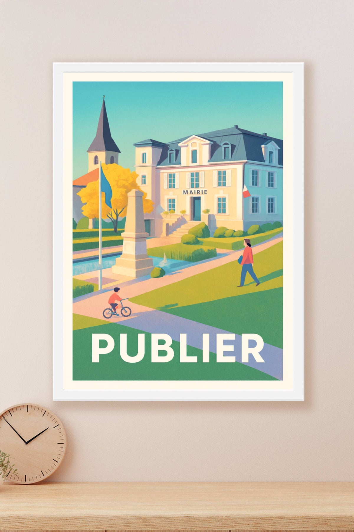 Affiche Publier — Charme paisible de la mairie · poster d'art de Publier