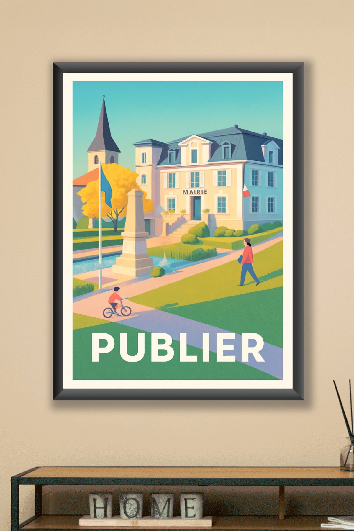 Affiche Publier — Charme paisible de la mairie · poster d'art de Publier