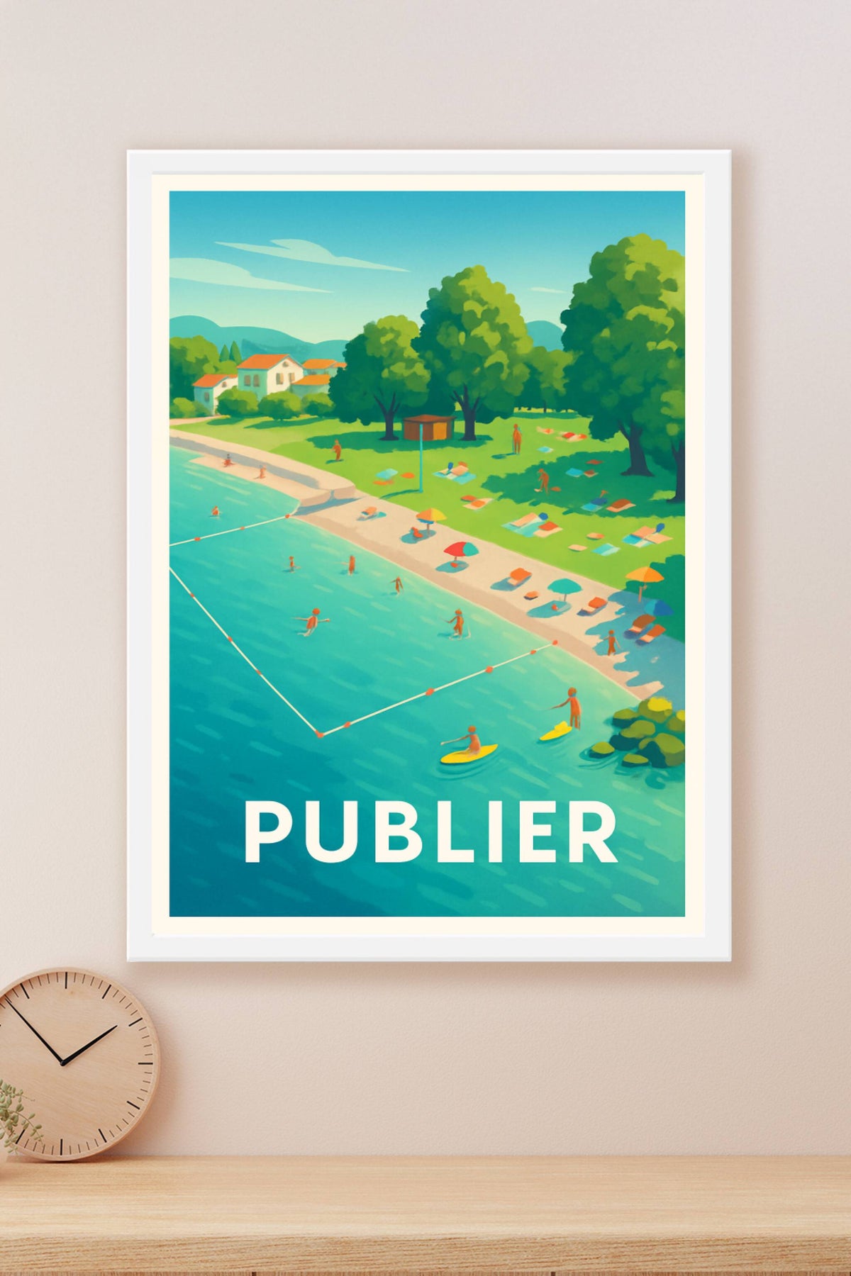 Affiche Publier — Détente au bord de l'eau en été · poster d'art de Publier