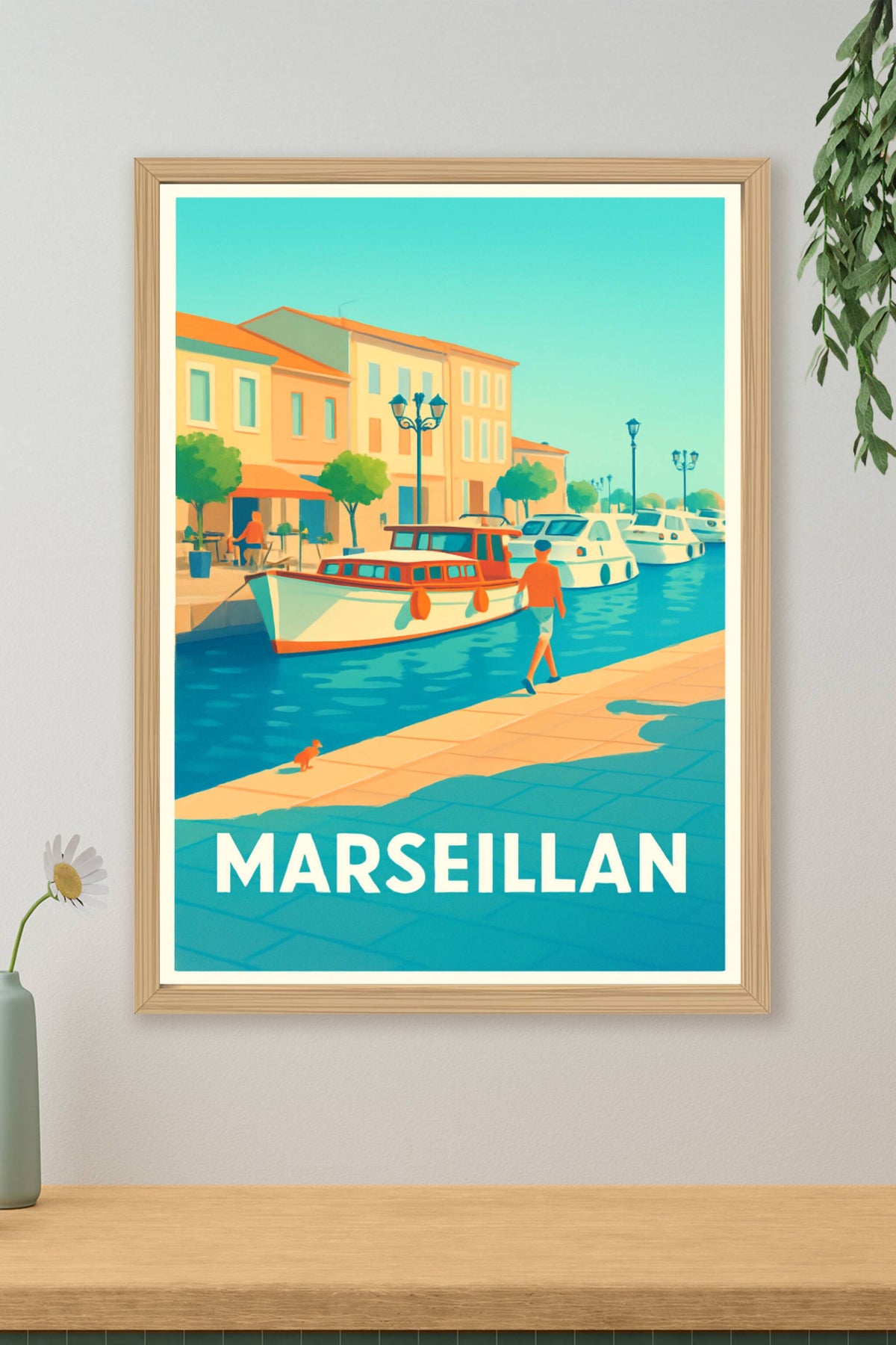 Affiche Marseillan — Évasion au bord du canal · poster d'art de Marseillan