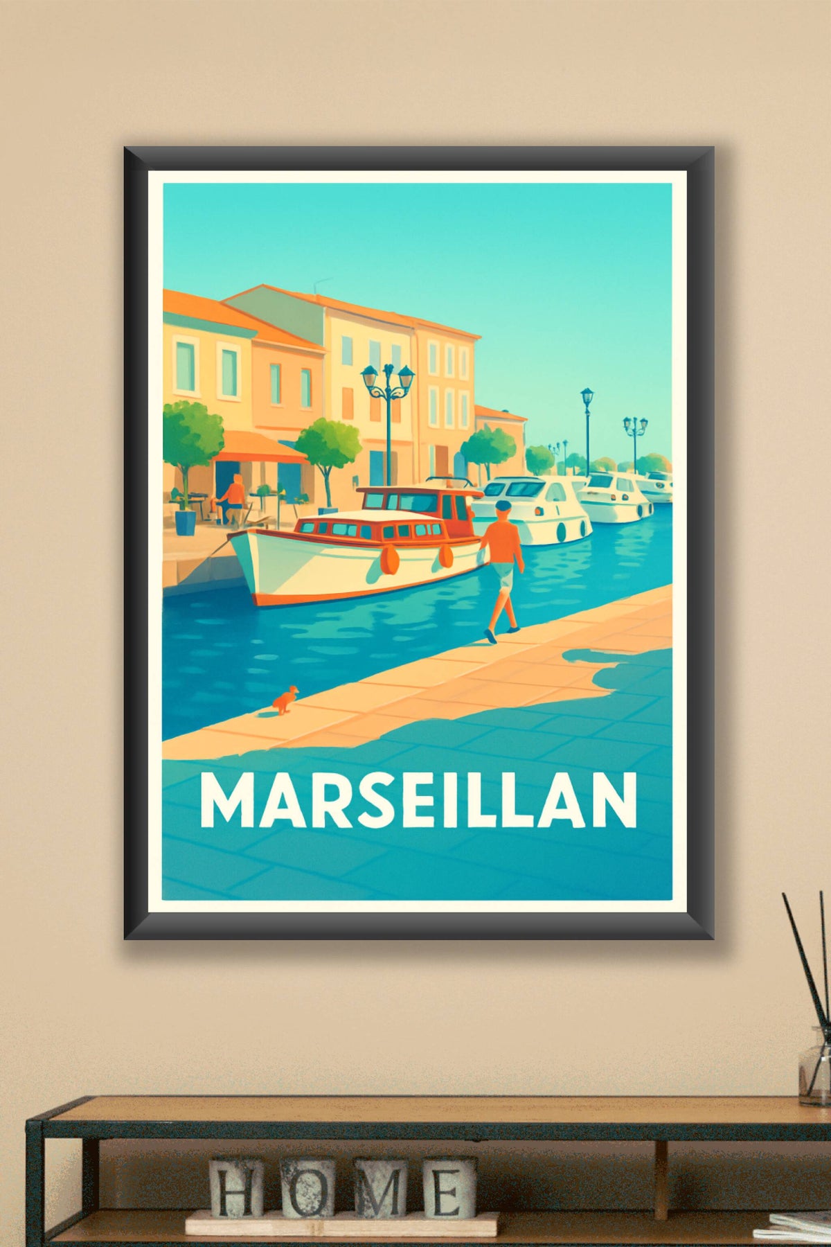 Affiche Marseillan — Évasion au bord du canal · poster d'art de Marseillan