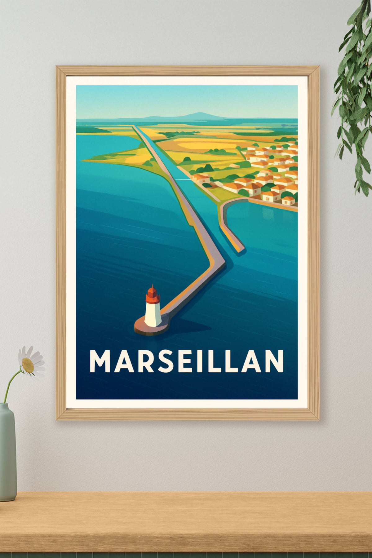Affiche Marseillan — Charme méditerranéen au bord de l'eau · poster d'art de Marseillan
