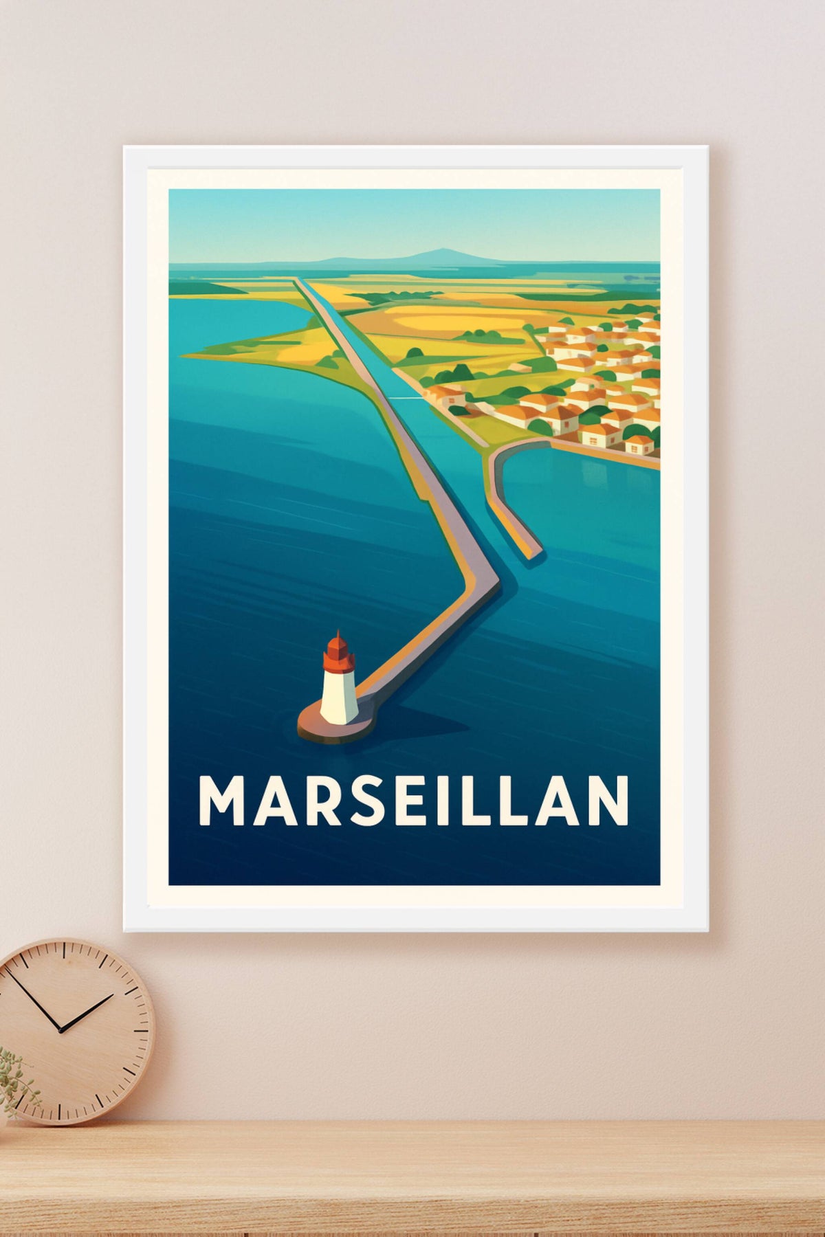 Affiche Marseillan — Charme méditerranéen au bord de l'eau · poster d'art de Marseillan