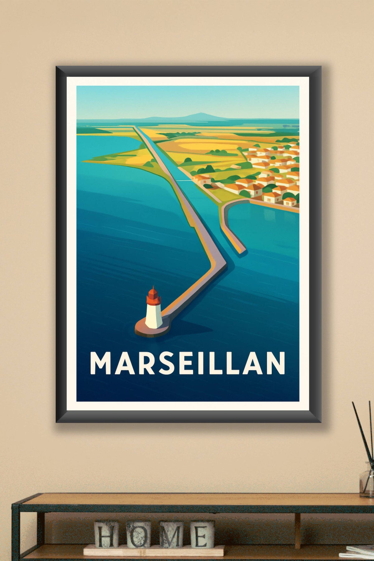 Affiche Marseillan — Charme méditerranéen au bord de l'eau · poster d'art de Marseillan
