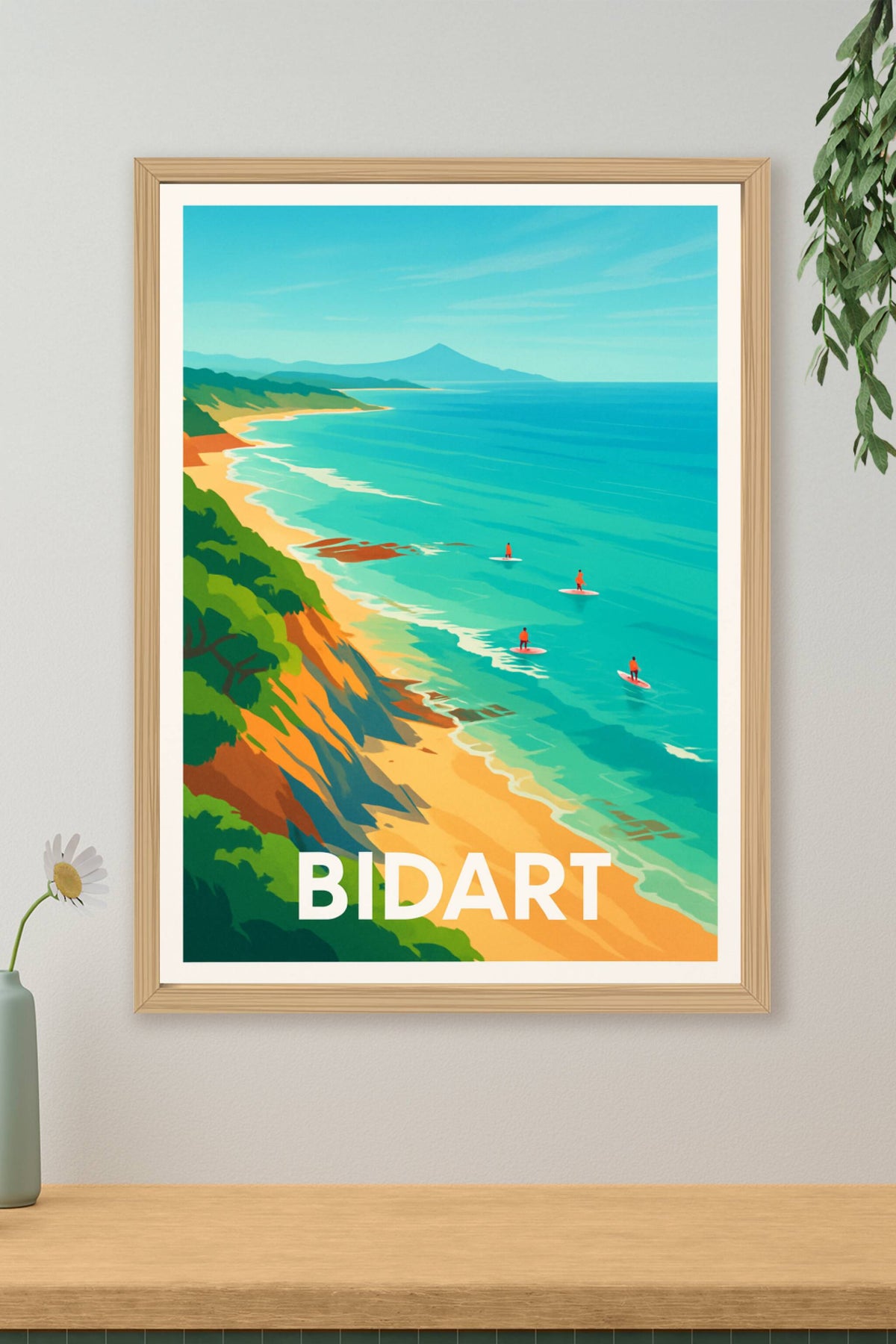 Affiche Bidart — L'appel de la vague basque · poster d'art de Bidart