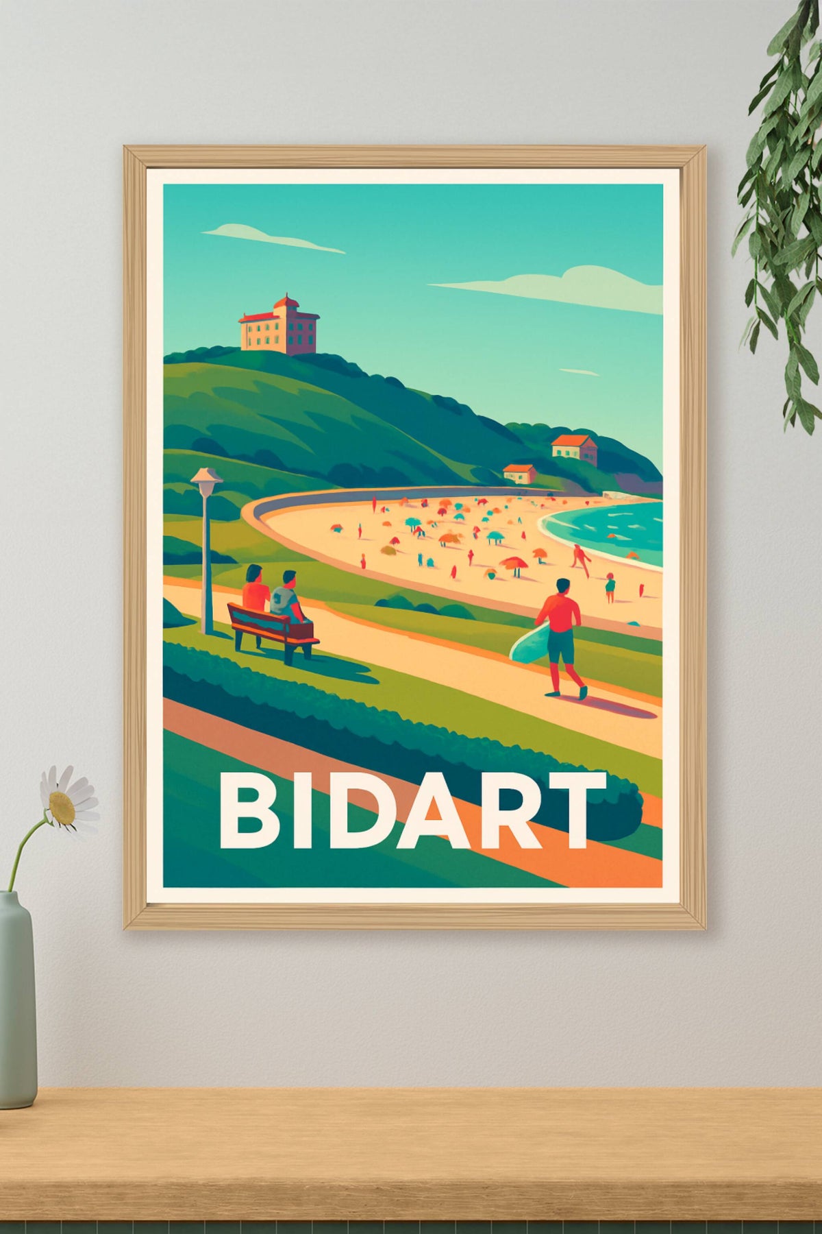 Affiche Bidart — L'élégance de la côte basque en été · poster d'art de Bidart