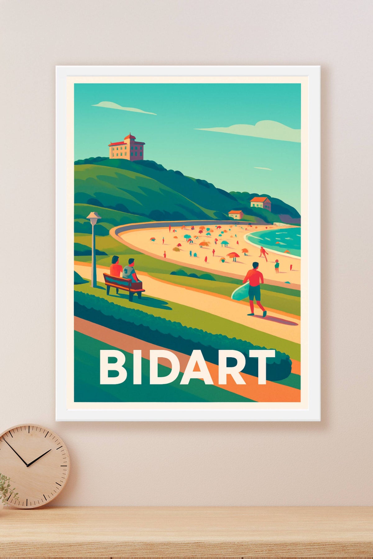 Affiche Bidart — L'élégance de la côte basque en été · poster d'art de Bidart