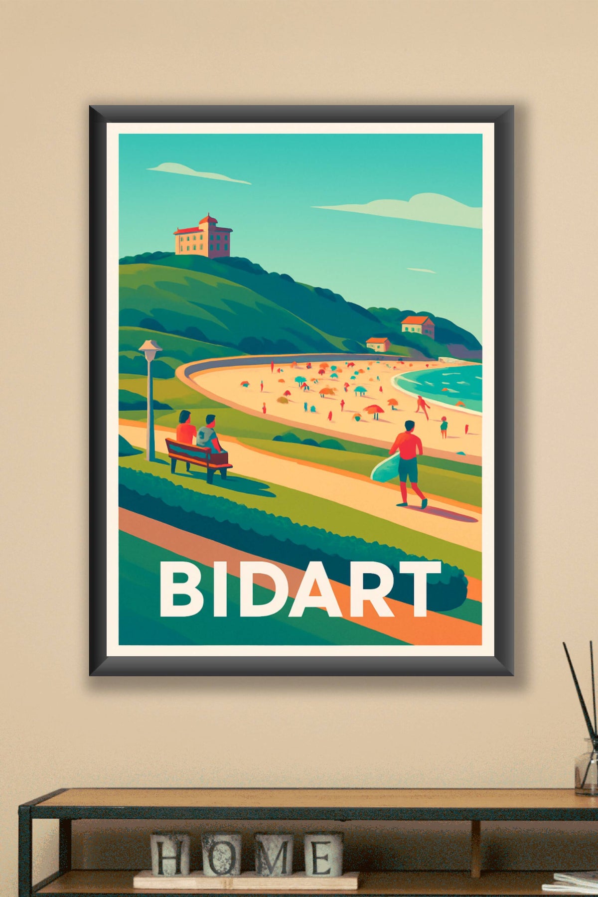 Affiche Bidart — L'élégance de la côte basque en été · poster d'art de Bidart