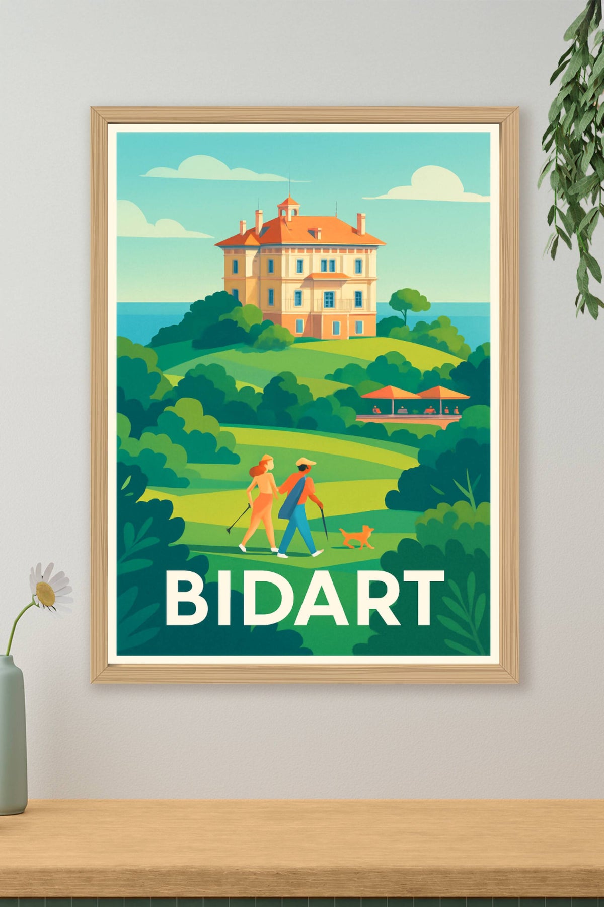 Affiche Bidart — Promenade paisible en bord de mer · poster d'art de Bidart