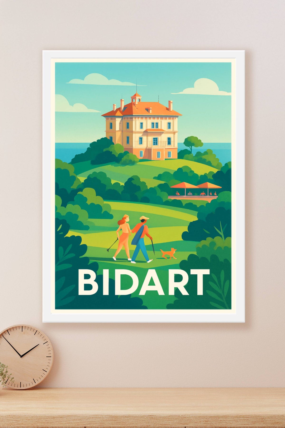Affiche Bidart — Promenade paisible en bord de mer · poster d'art de Bidart