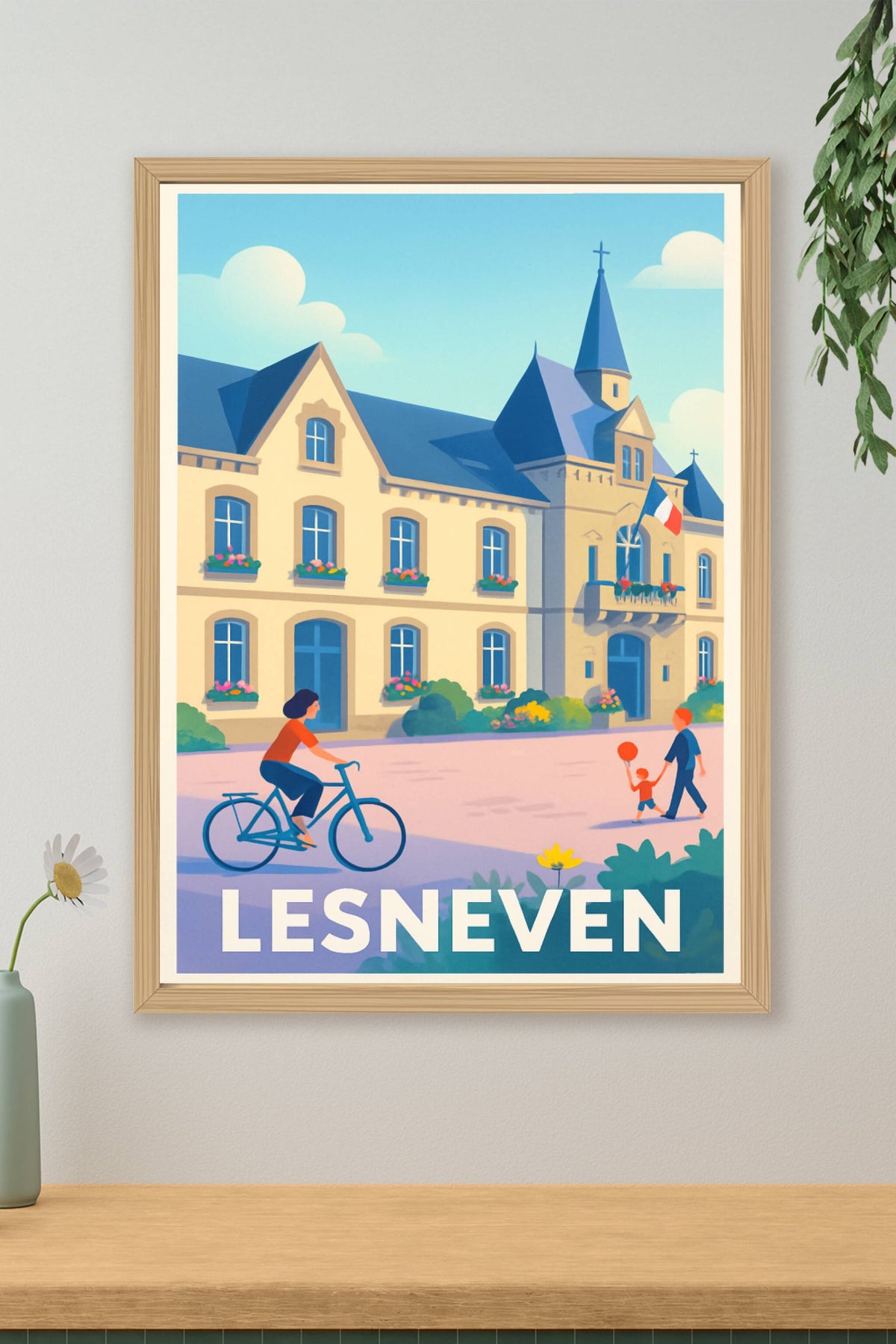 Affiche Lesneven — Charme et douceur bretonne au quotidien · poster d'art de Lesneven