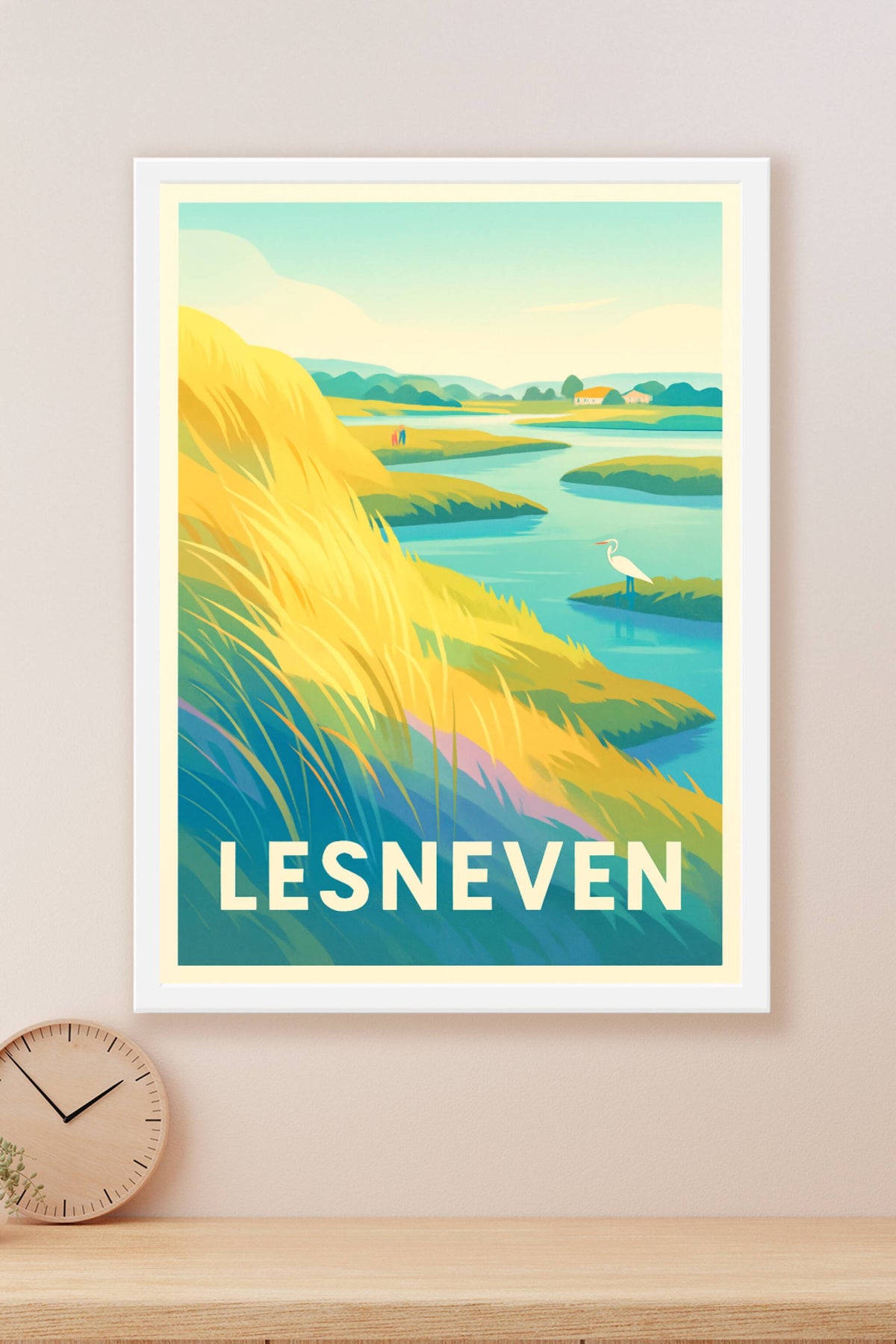 Affiche Lesneven — Harmonie naturelle en bord de rivière · poster d'art de Lesneven
