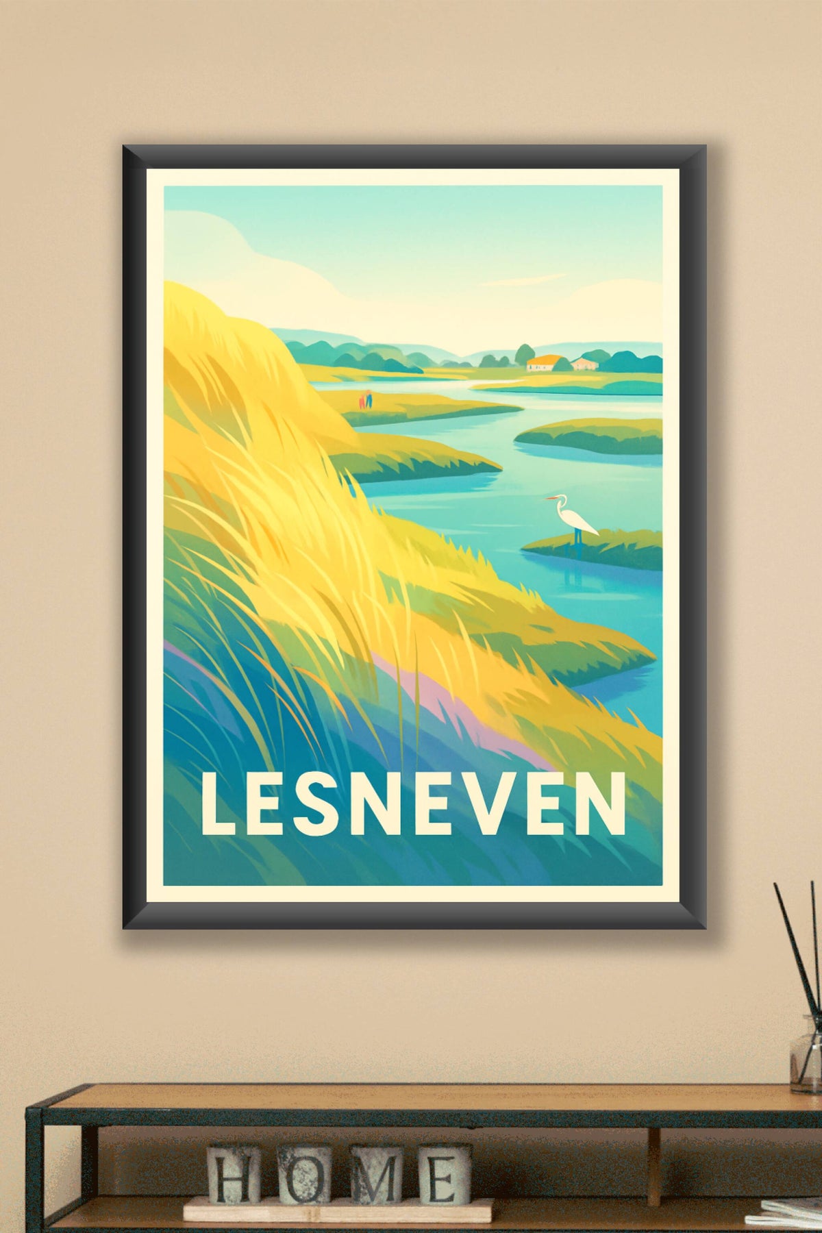 Affiche Lesneven — Harmonie naturelle en bord de rivière · poster d'art de Lesneven