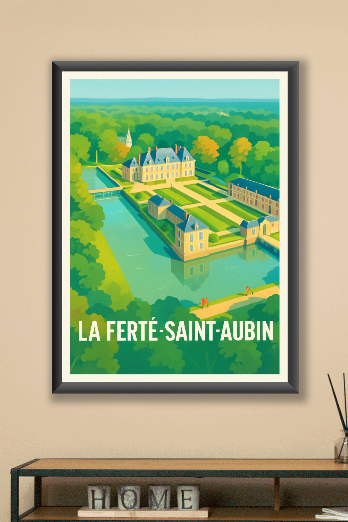 Affiche La Ferté-Saint-Aubin — Élégance et Sérénité au Château · poster d'art de La Ferté-Saint-Aubin
